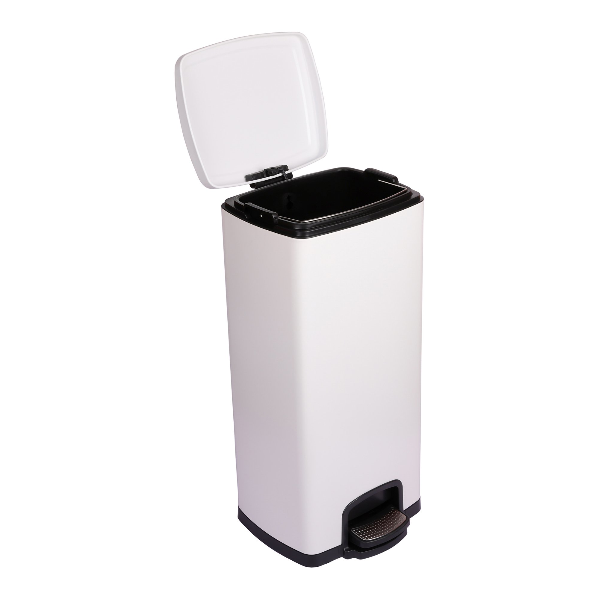 McKesson Brand 16-35266 - McKesson White Square Step-On Trash Can, 8 gallon - 1/Each, 1/Case