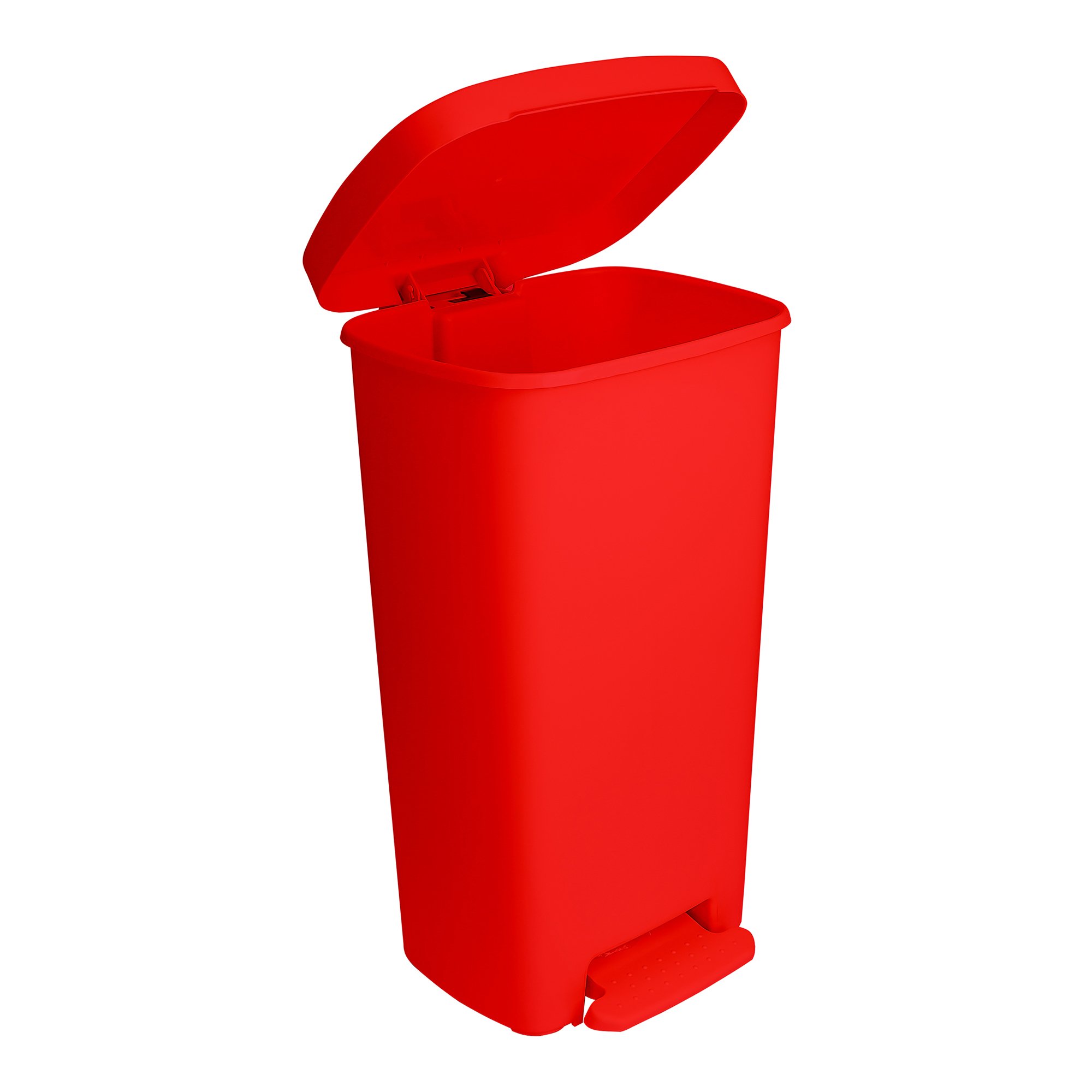 McKesson Brand 16-25267 - McKesson Waste Can with Step-On Pedal, Plastic, Red, 15.16 x 14.76 x 26.57 Inch - 1/Each, 1/Case