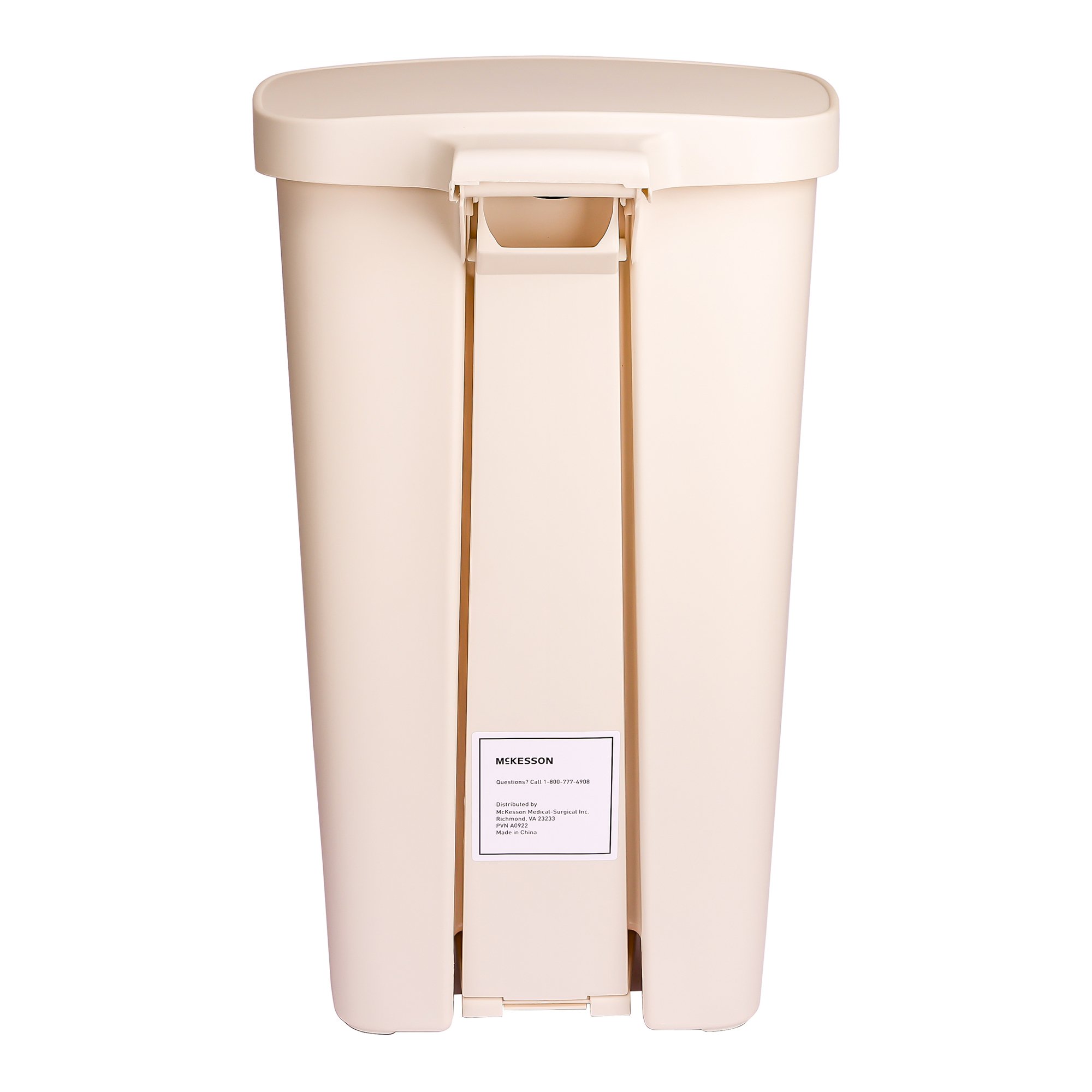 McKesson Brand 16-25268 - McKesson Waste Can with Step-On Pedal, Beige, 15.16 x 14.76 x 26.57 Inch - 1/Each, 1/Case