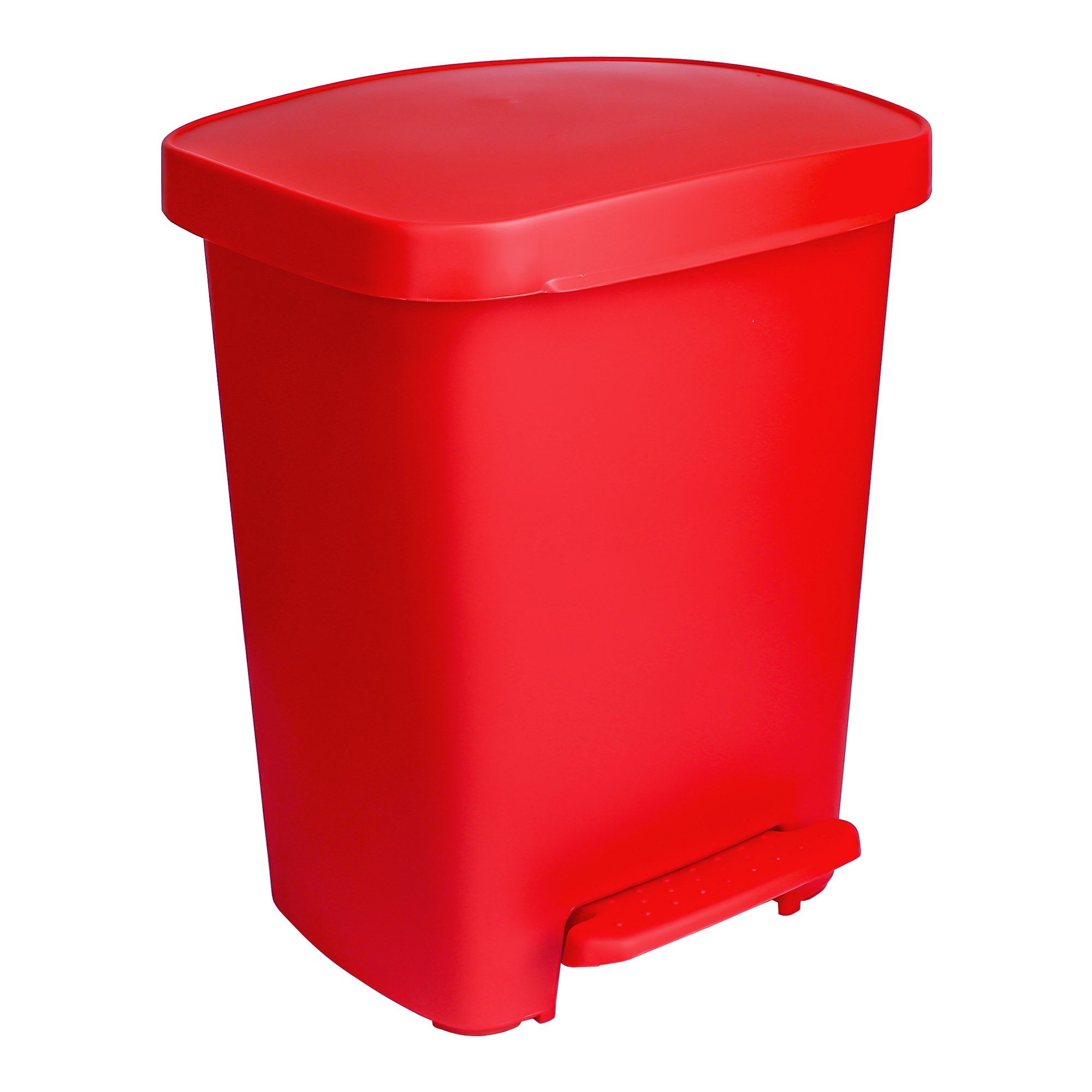 McKesson Brand 16-25270 - McKesson Waste Can with Step-On Pedal, Plastic, Red, 15.16 x 14.37 x 18.9 Inch - 1/Each, 1/Case