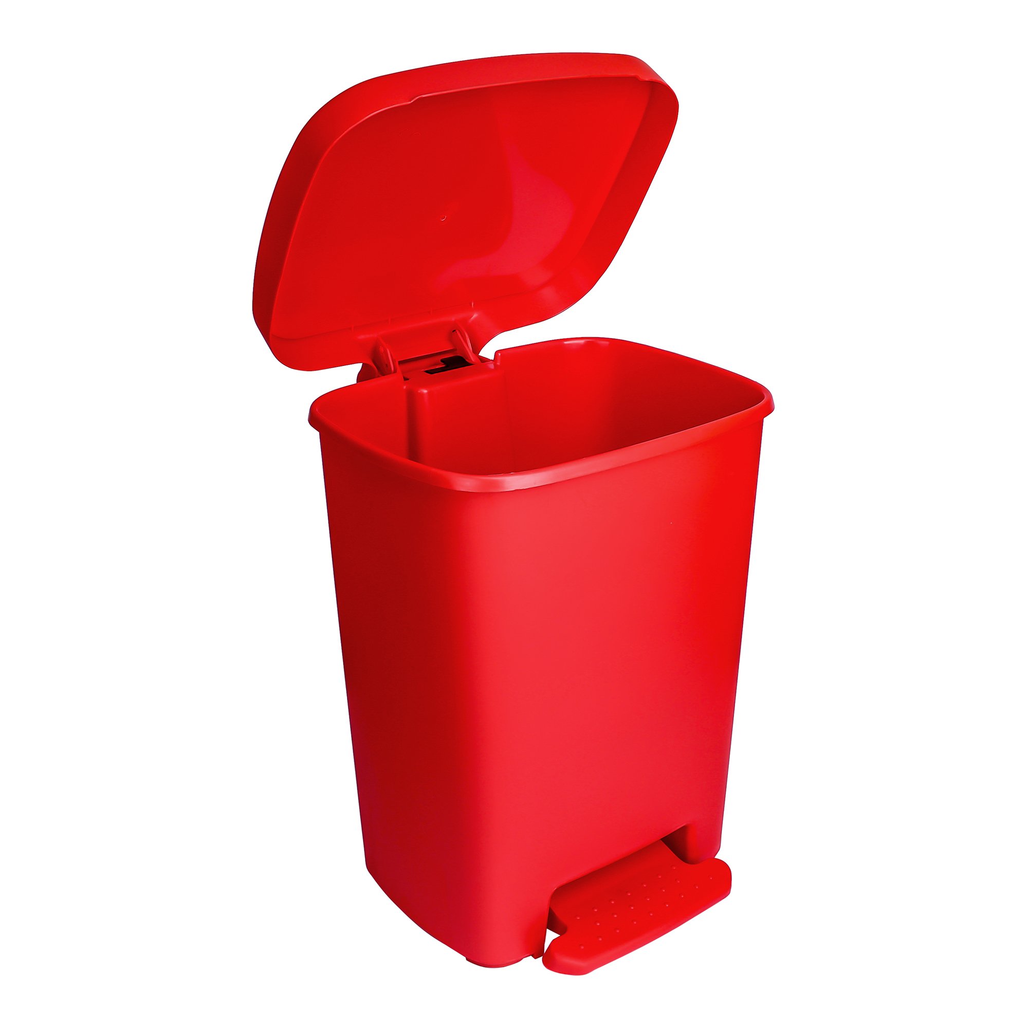 McKesson Brand 16-25270 - McKesson Waste Can with Step-On Pedal, Plastic, Red, 15.16 x 14.37 x 18.9 Inch - 1/Each, 1/Case