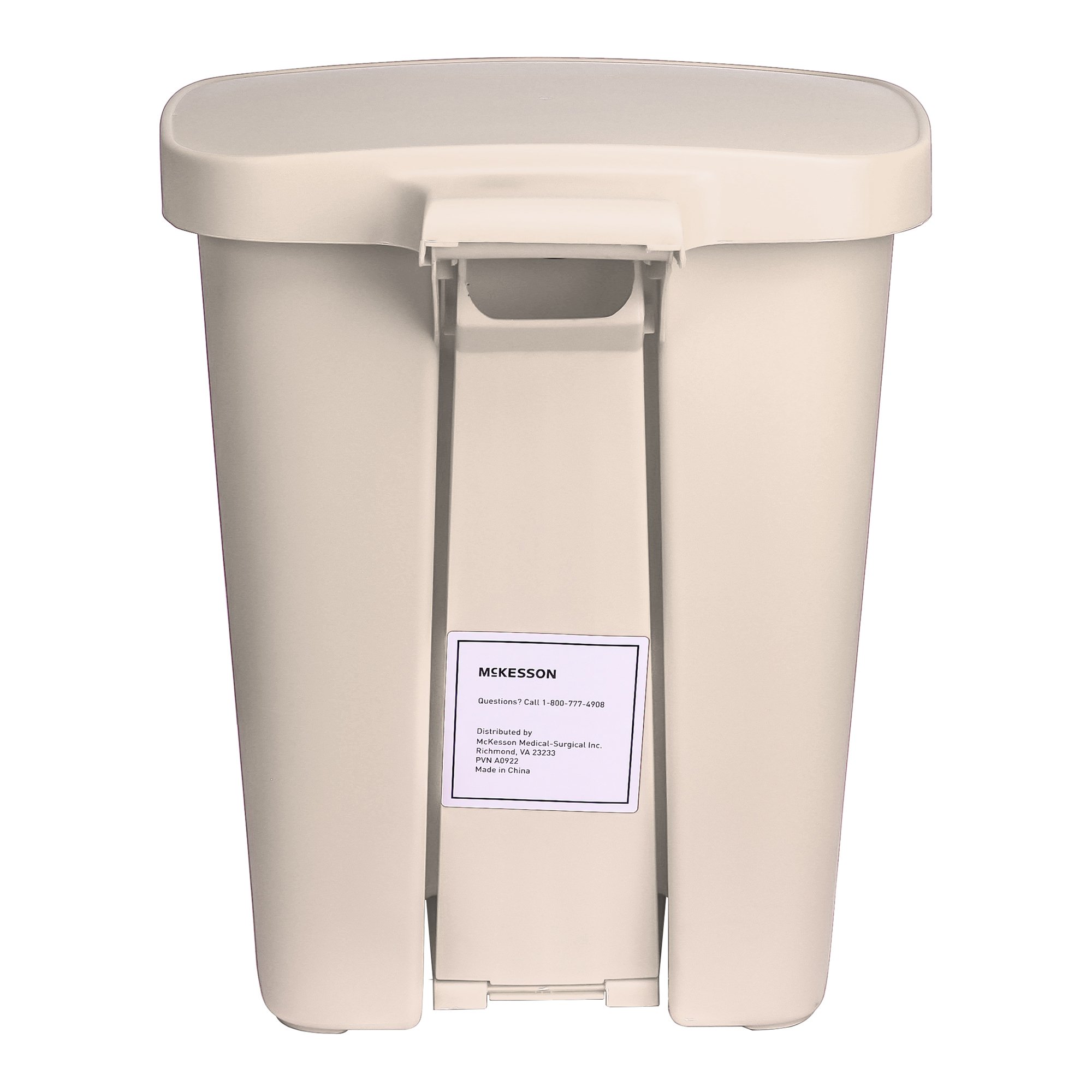 McKesson Brand 16-25271 - McKesson Waste Can with Step-On Pedal, Plastic, Beige, 15.16 x 14.37 x 18.9 Inch - 1/Each, 1/Case