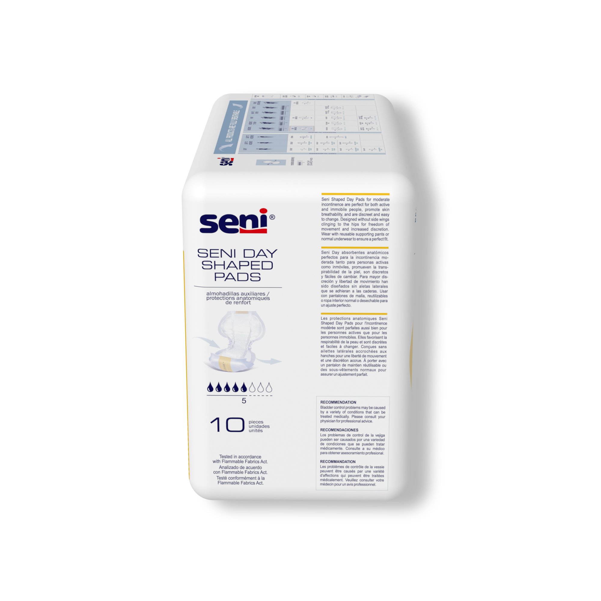 TZMO USA Inc S-UN10-PS1 - Seni® Day Shaped Pads - 10/Pack, 60/Case