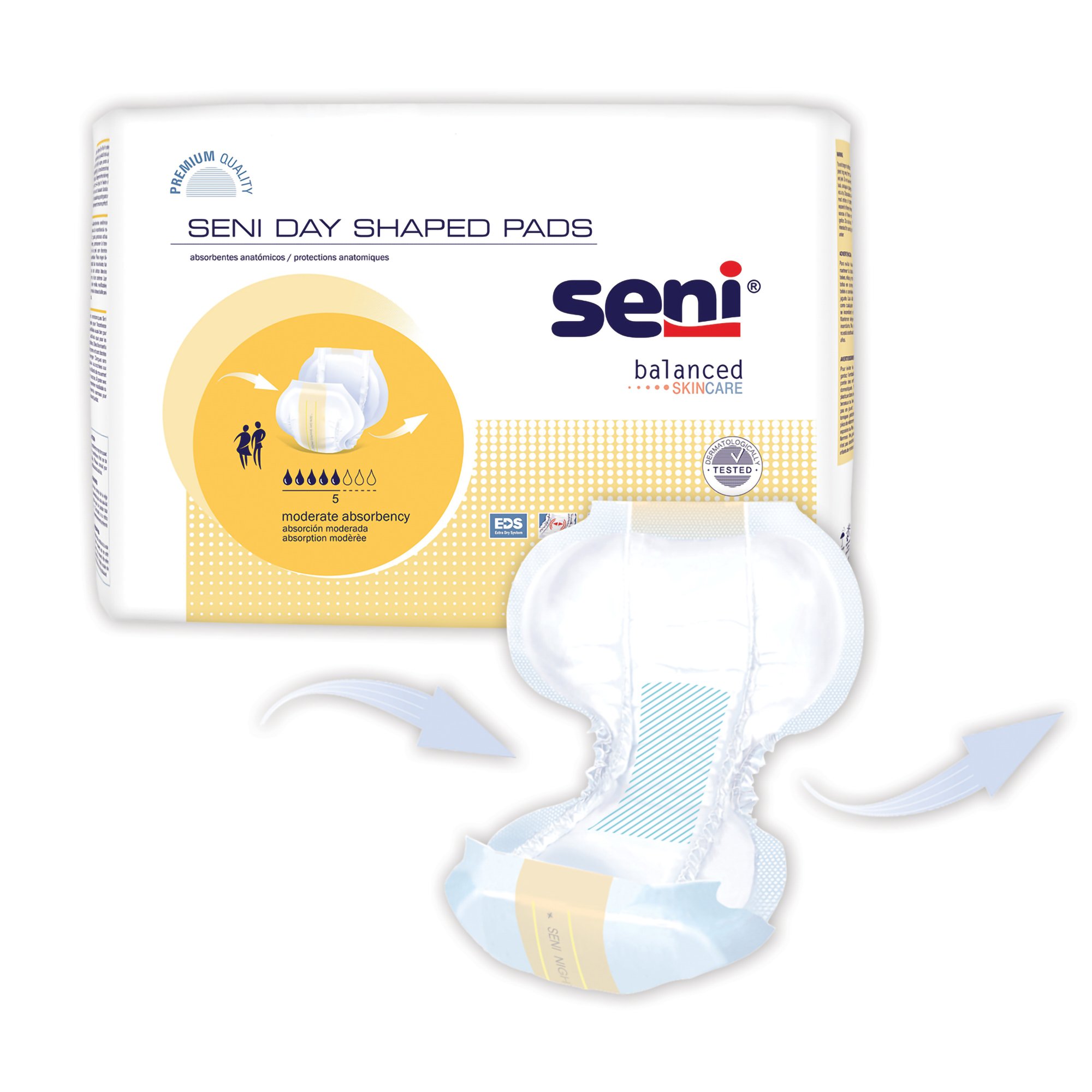 TZMO USA Inc S-UN10-PS1 - Seni® Day Shaped Pads - 10/Pack, 60/Case