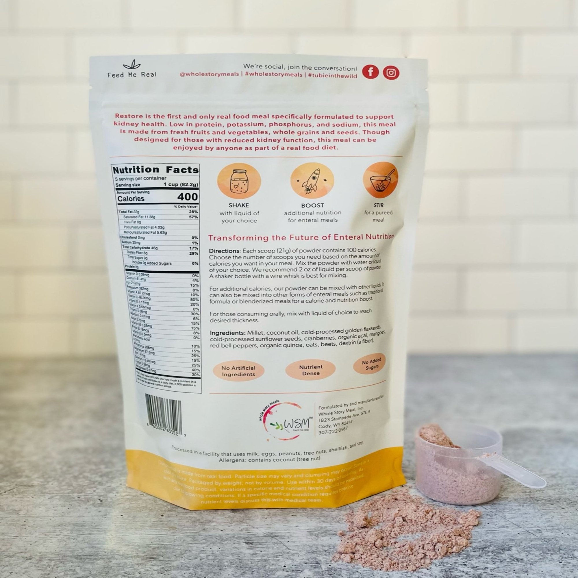 Restore Renal Support Oral Supplement 9125 by Whole Story Meals