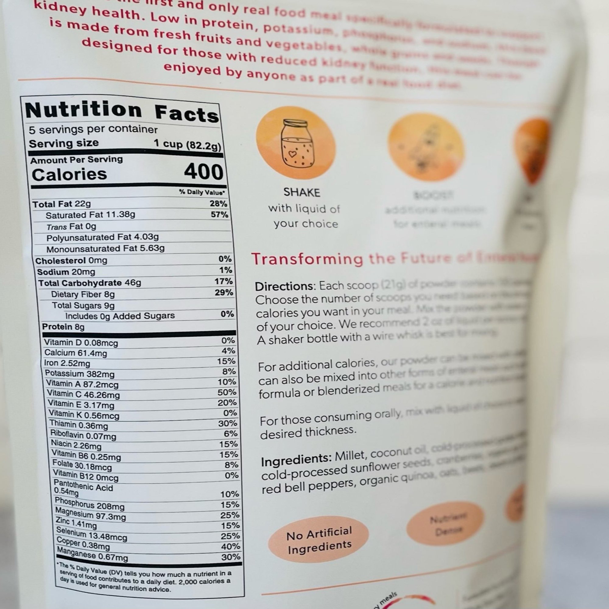 Restore Renal Support Oral Supplement 9125 by Whole Story Meals