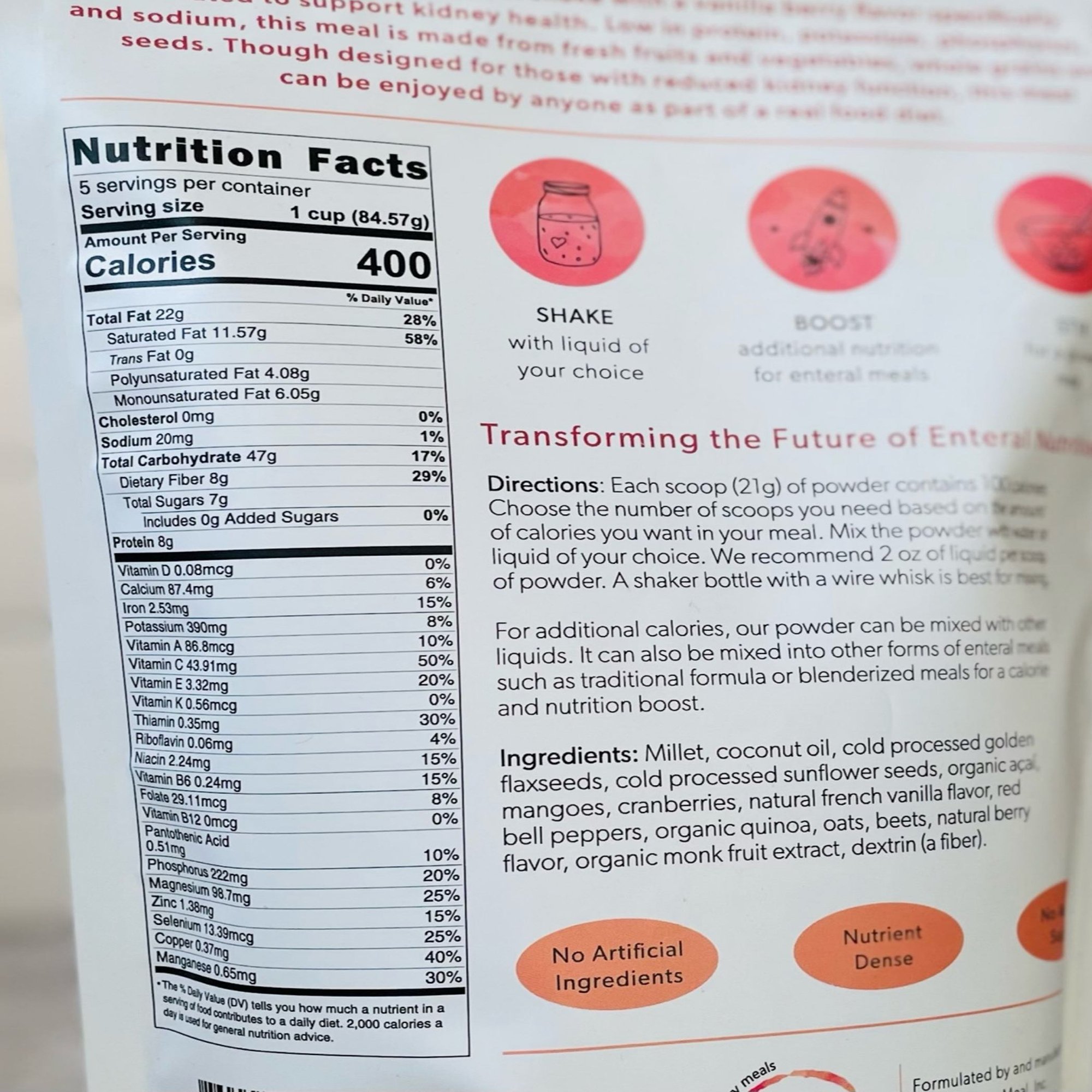 Restore Fusion Renal Support Oral Supplement 9126 by Whole Story Meals