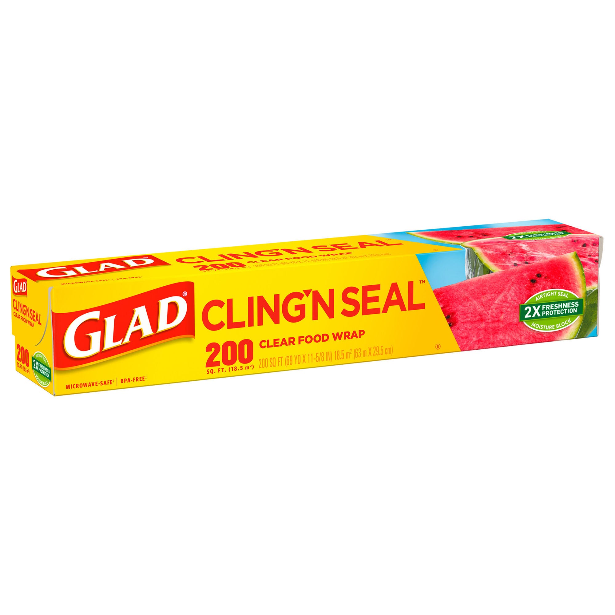 The Clorox Company - 00020 Plastic Food Wrap Glad® Clingwrap 200 Square Feet For use with Food Containers
