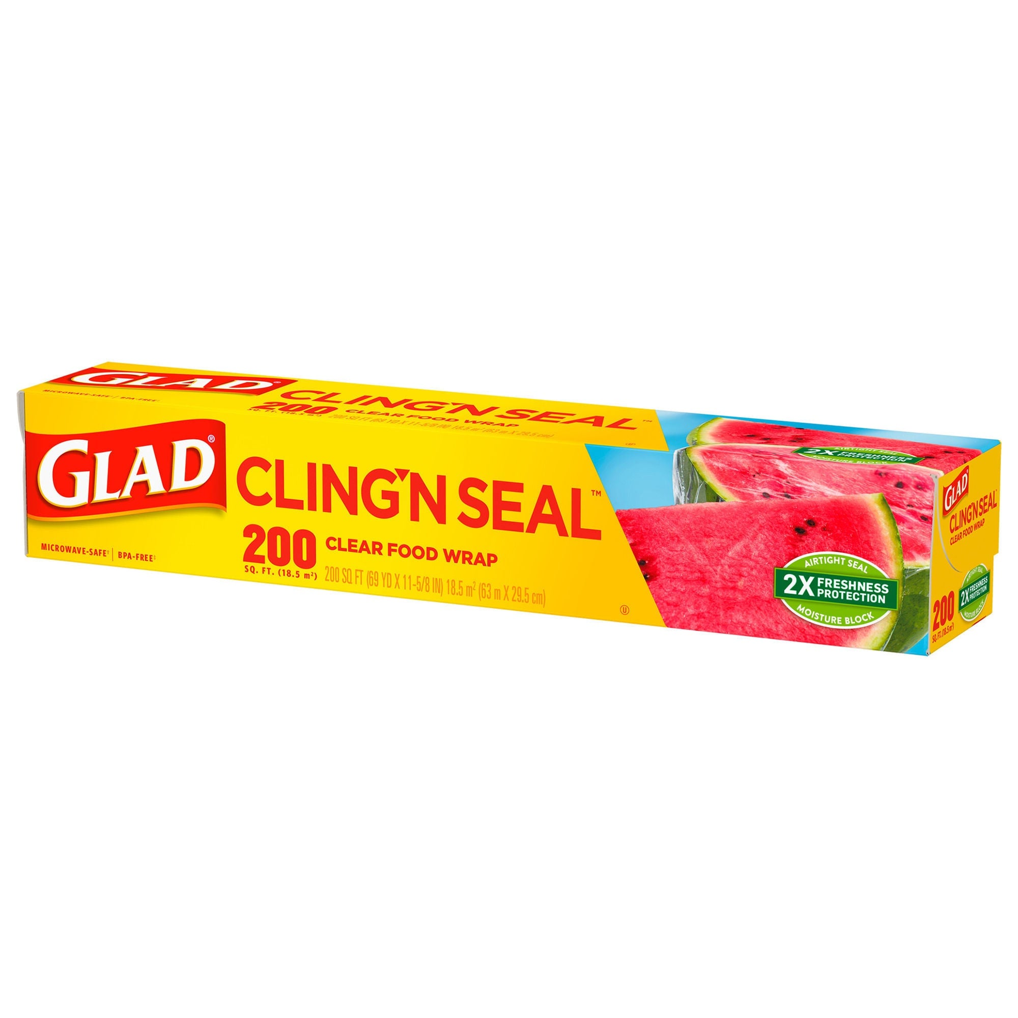 The Clorox Company - 00020 Plastic Food Wrap Glad® Clingwrap 200 Square Feet For use with Food Containers