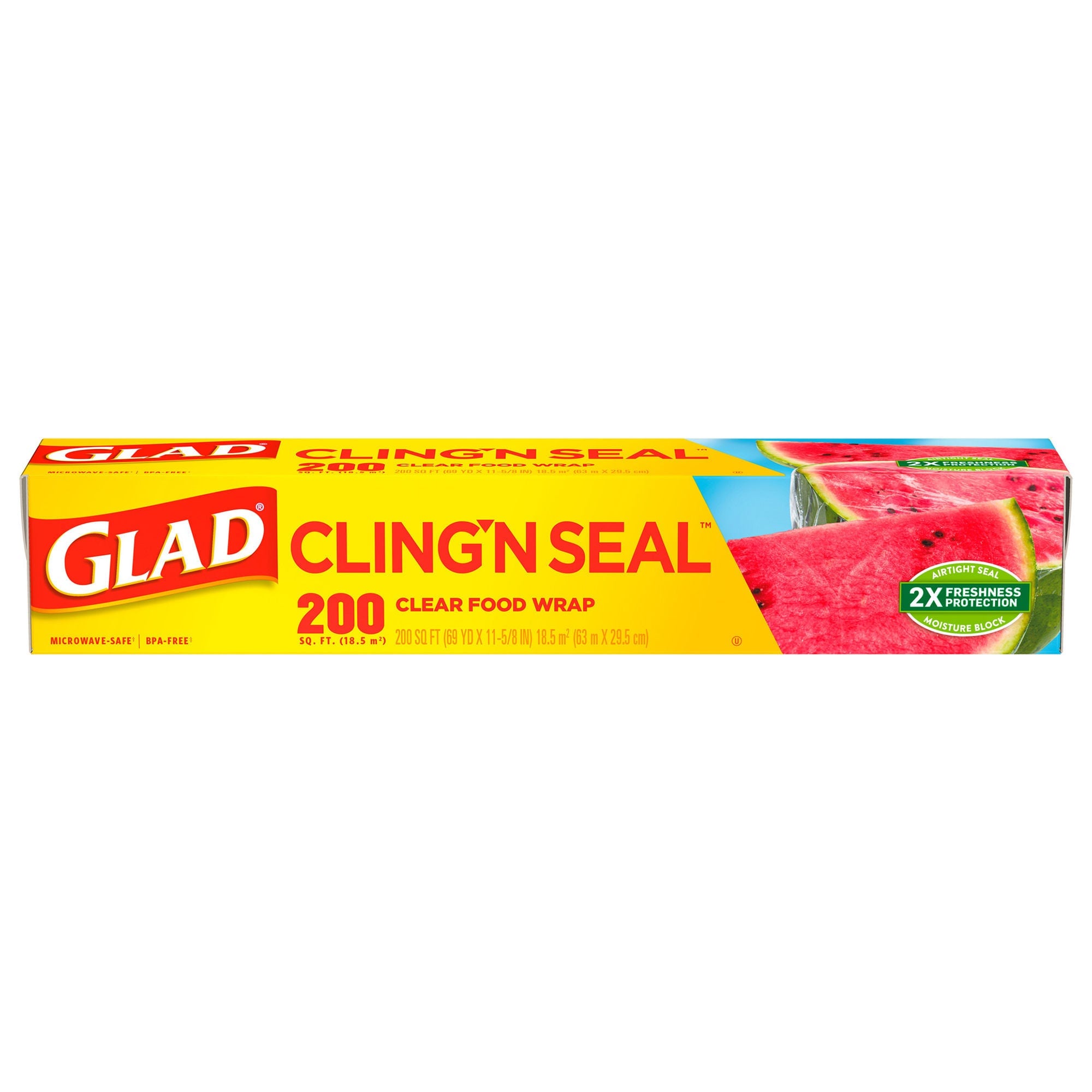 The Clorox Company - 00020 Plastic Food Wrap Glad® Clingwrap 200 Square Feet For use with Food Containers