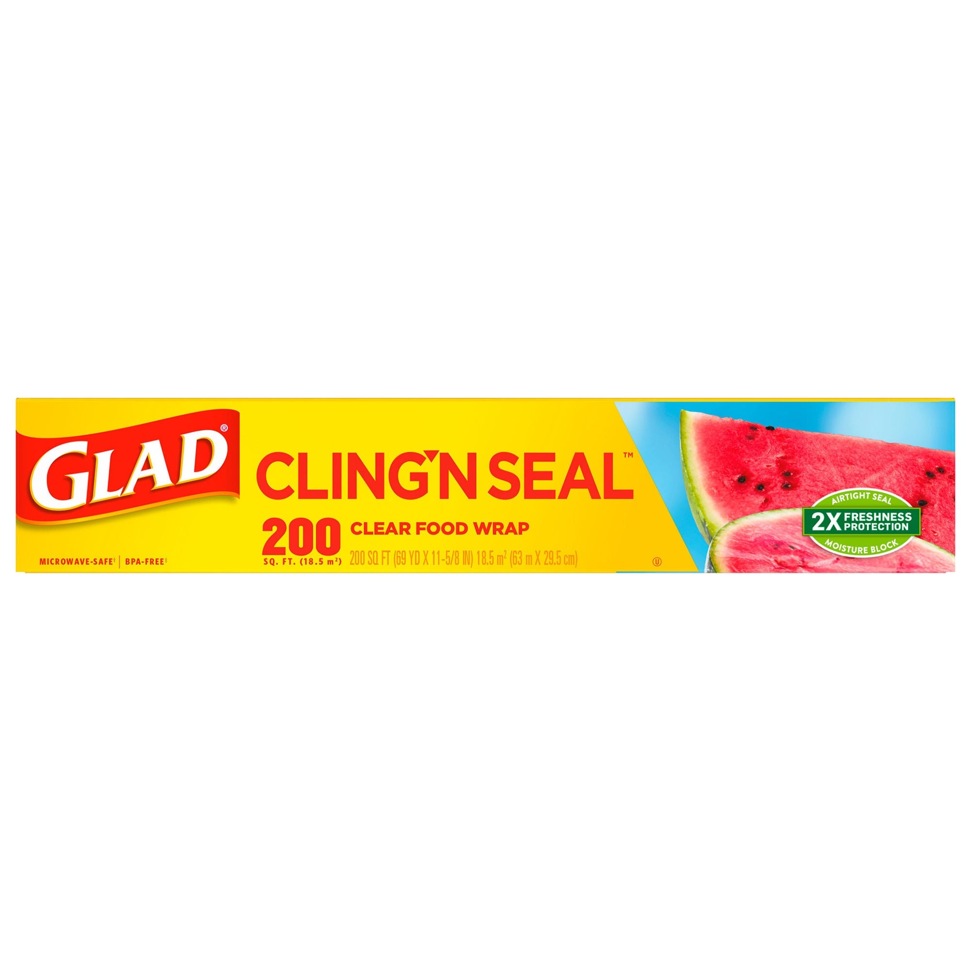 The Clorox Company - 00020 Plastic Food Wrap Glad® Clingwrap 200 Square Feet For use with Food Containers