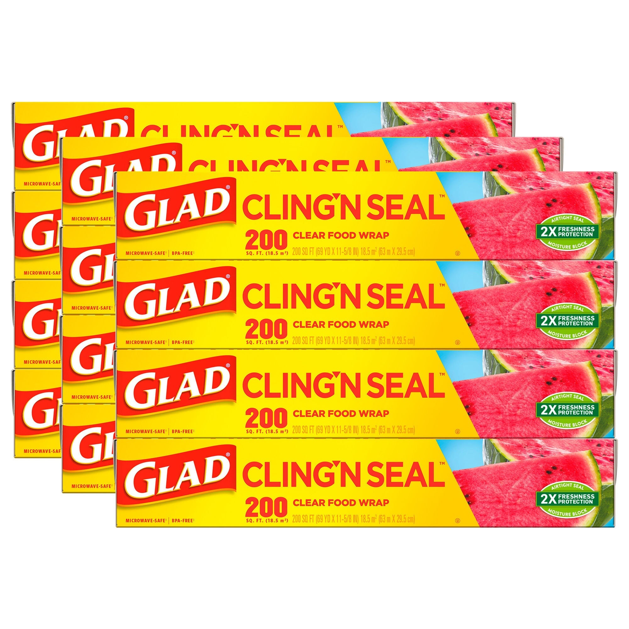 The Clorox Company - 00020 Plastic Food Wrap Glad® Clingwrap 200 Square Feet For use with Food Containers