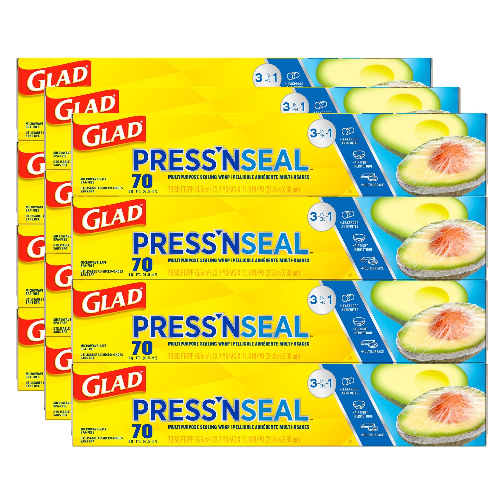 The Clorox Company - 70441 Plastic Food Wrap Glad® Press N Seal 70 Square Feet For use with Food Containers