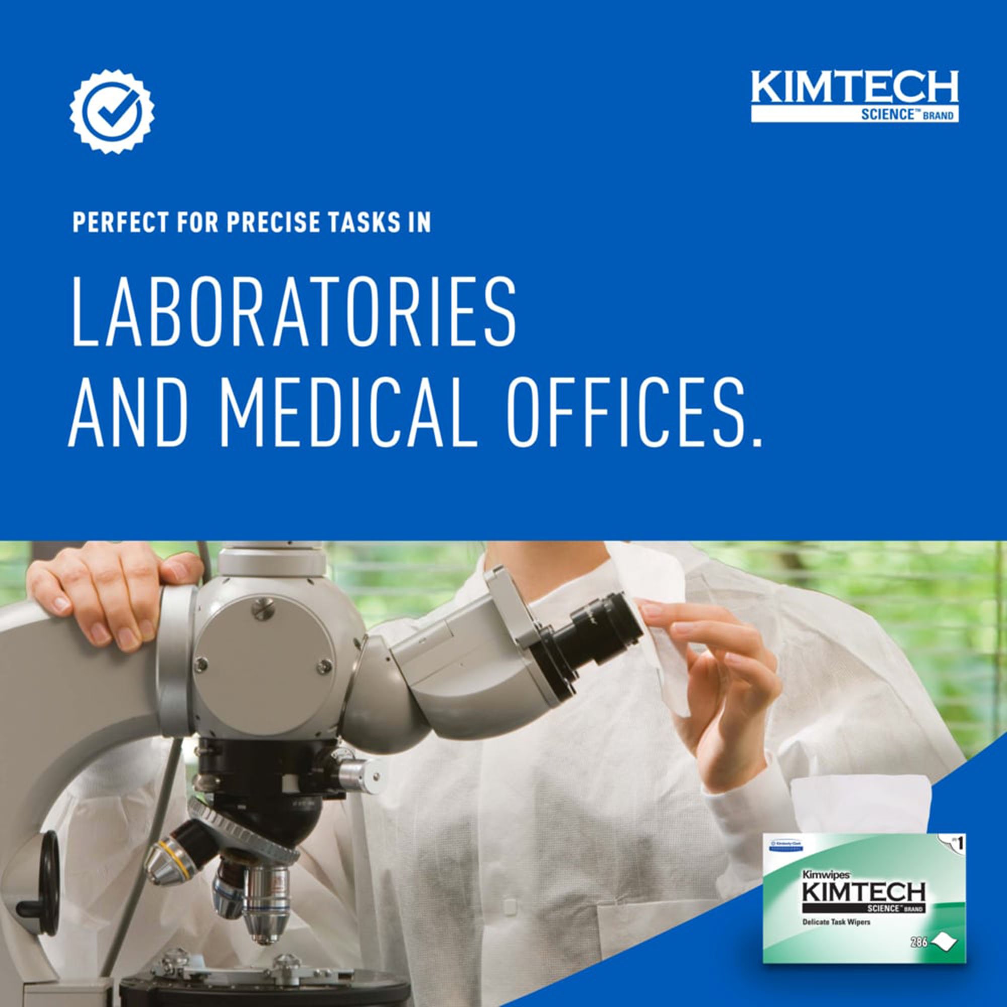 Kimberly Clark 34155 - Kimtech Science™ Kimwipes™ Delicate Task Wipes, 1 Ply, 8.2 x 4.39 in - 286/Box, 17160/Case