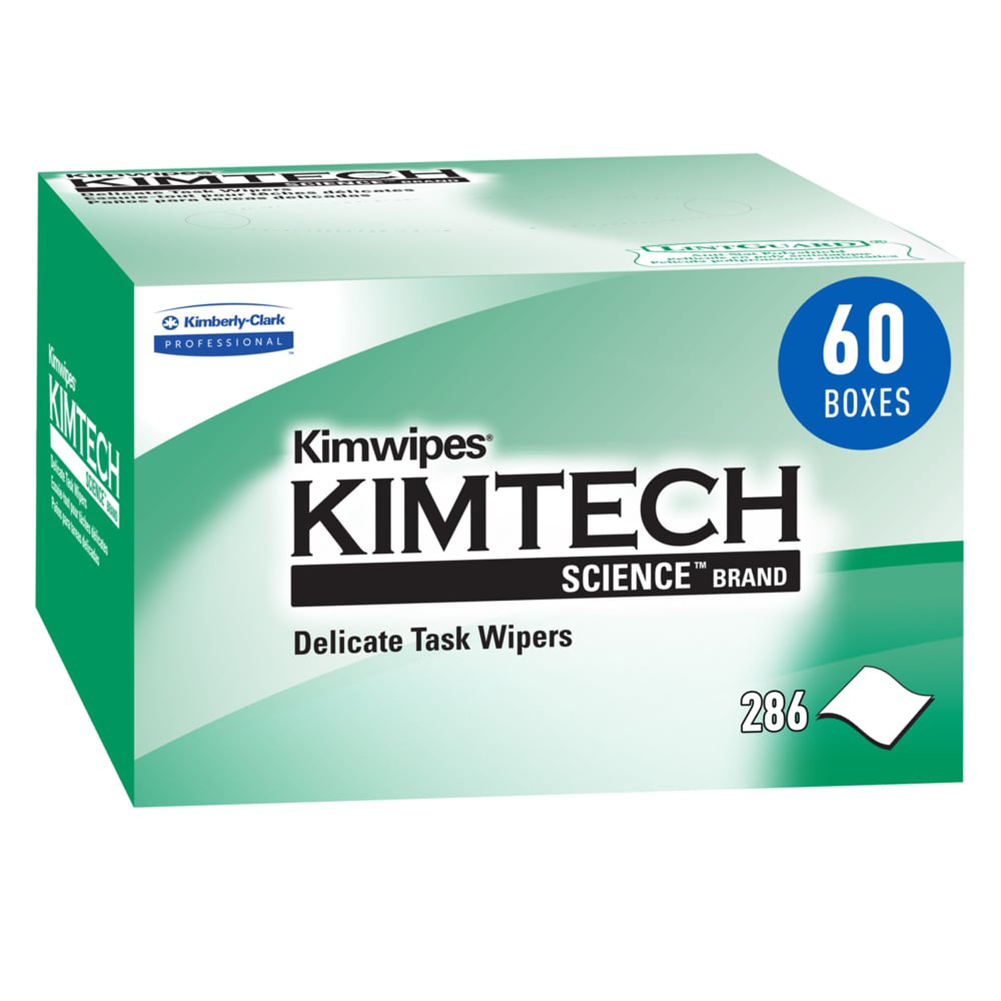 Kimberly Clark 34155 - Kimtech Science™ Kimwipes™ Delicate Task Wipes, 1 Ply, 8.2 x 4.39 in - 286/Box, 17160/Case