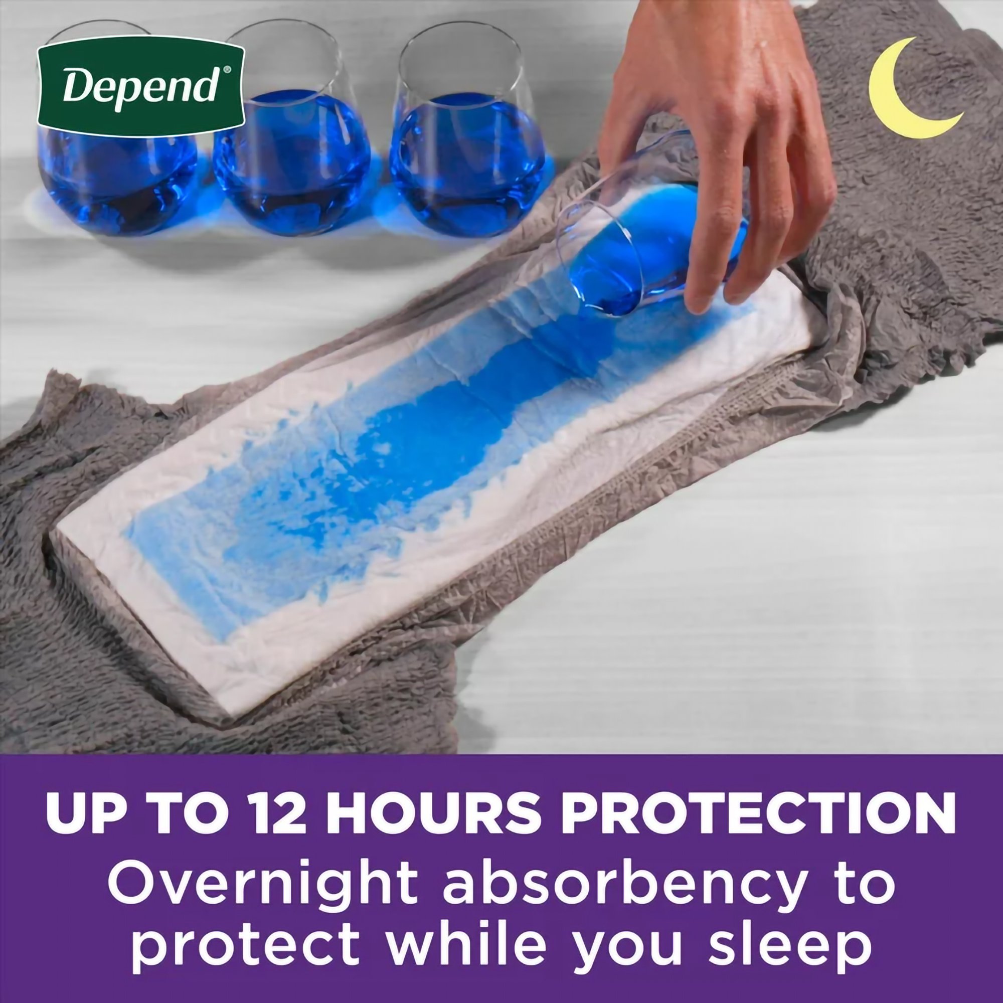 Kimberly Clark 55156 - Depend® Night Defense® Absorbent Underwear for Men, Small/Medium - 16/Pack, 64/Case
