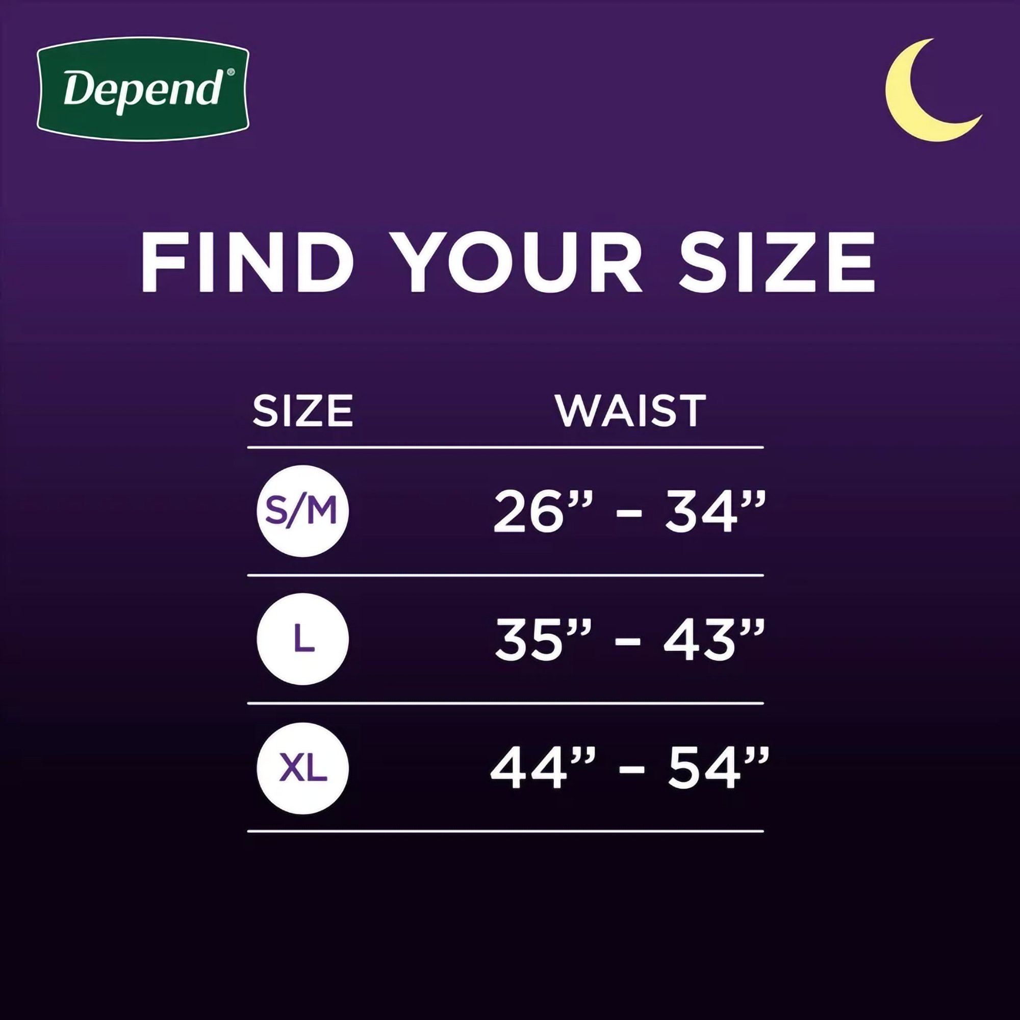 Kimberly Clark 55156 - Depend® Night Defense® Absorbent Underwear for Men, Small/Medium - 16/Pack, 64/Case