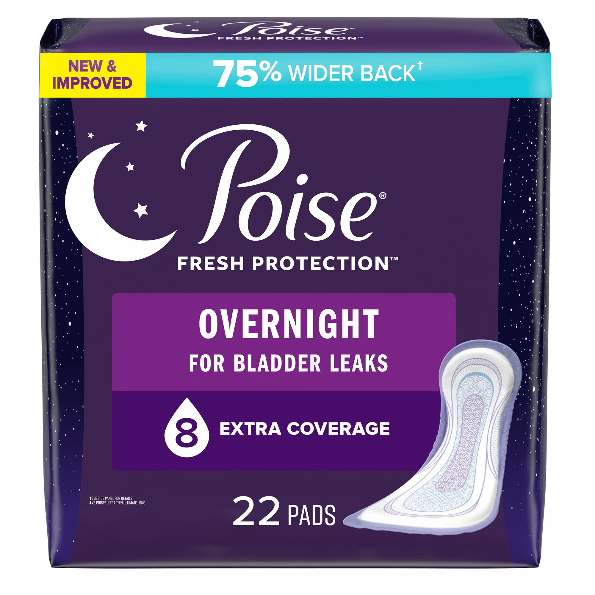 Kimberly Clark - 54943 Poise® Fresh Protection™ Overnight Bladder Control Pads