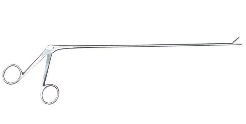 Medgyn Products - 030112-D Foreign Body / IUD Removal Forceps MedGyn 8 Inch Length Metal Sterile NonLocking Finger Ring Handle Hinged Serrated Alligator Jaws