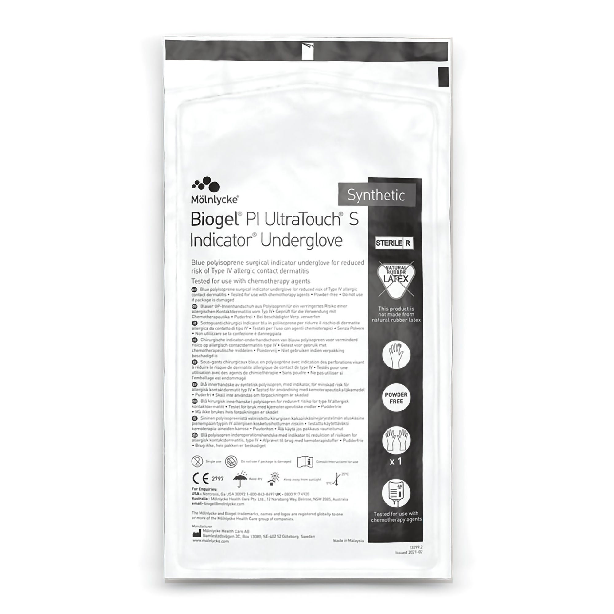 Molnlycke - 45965 Biogel® PI UltraTouch® S Indicator Polyisoprene Surgical Underglove