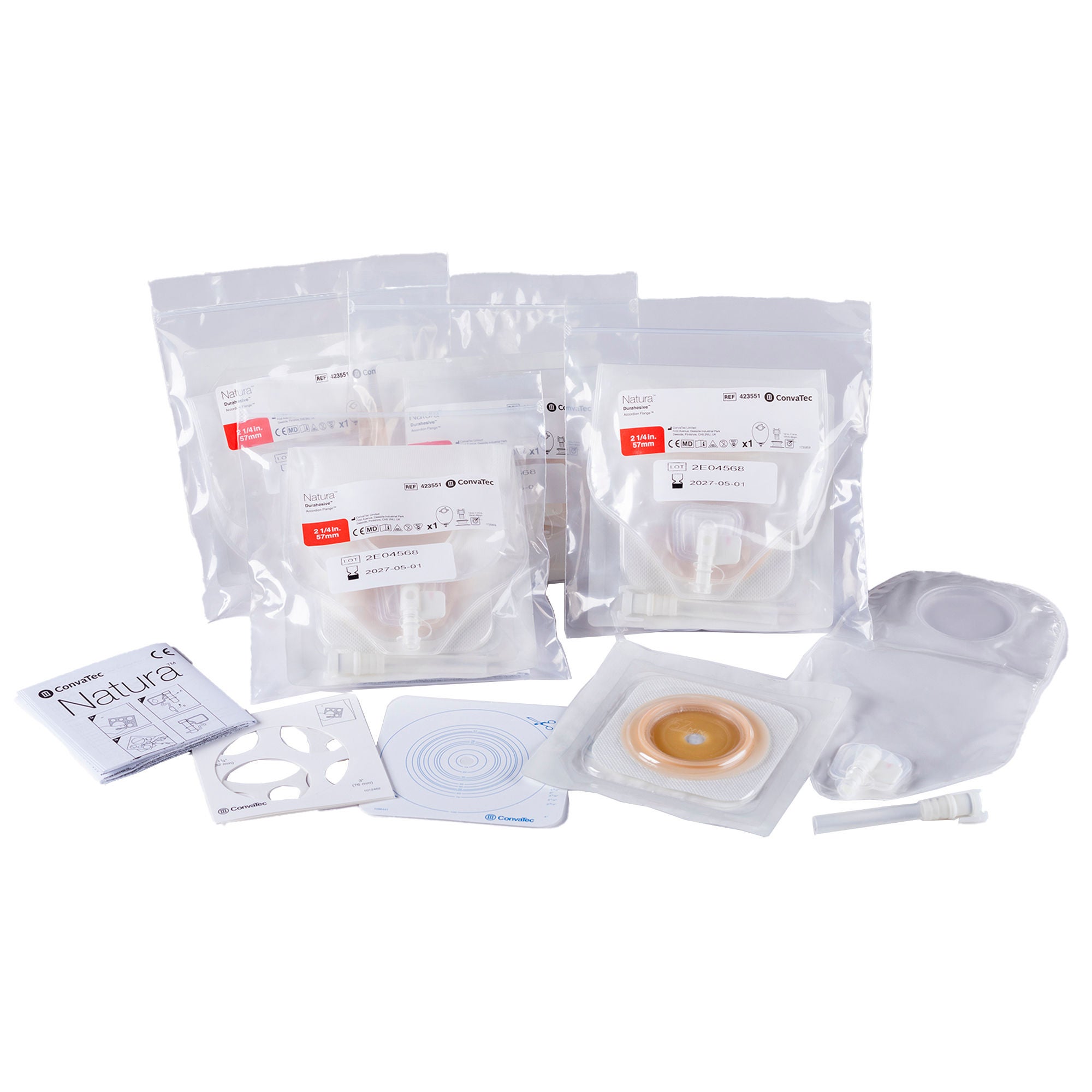 ConvaTec - 423551 Ostomy Pouch Natura® One-Piece System Trim To Fit 2-1/4 Inch Stoma Drainable