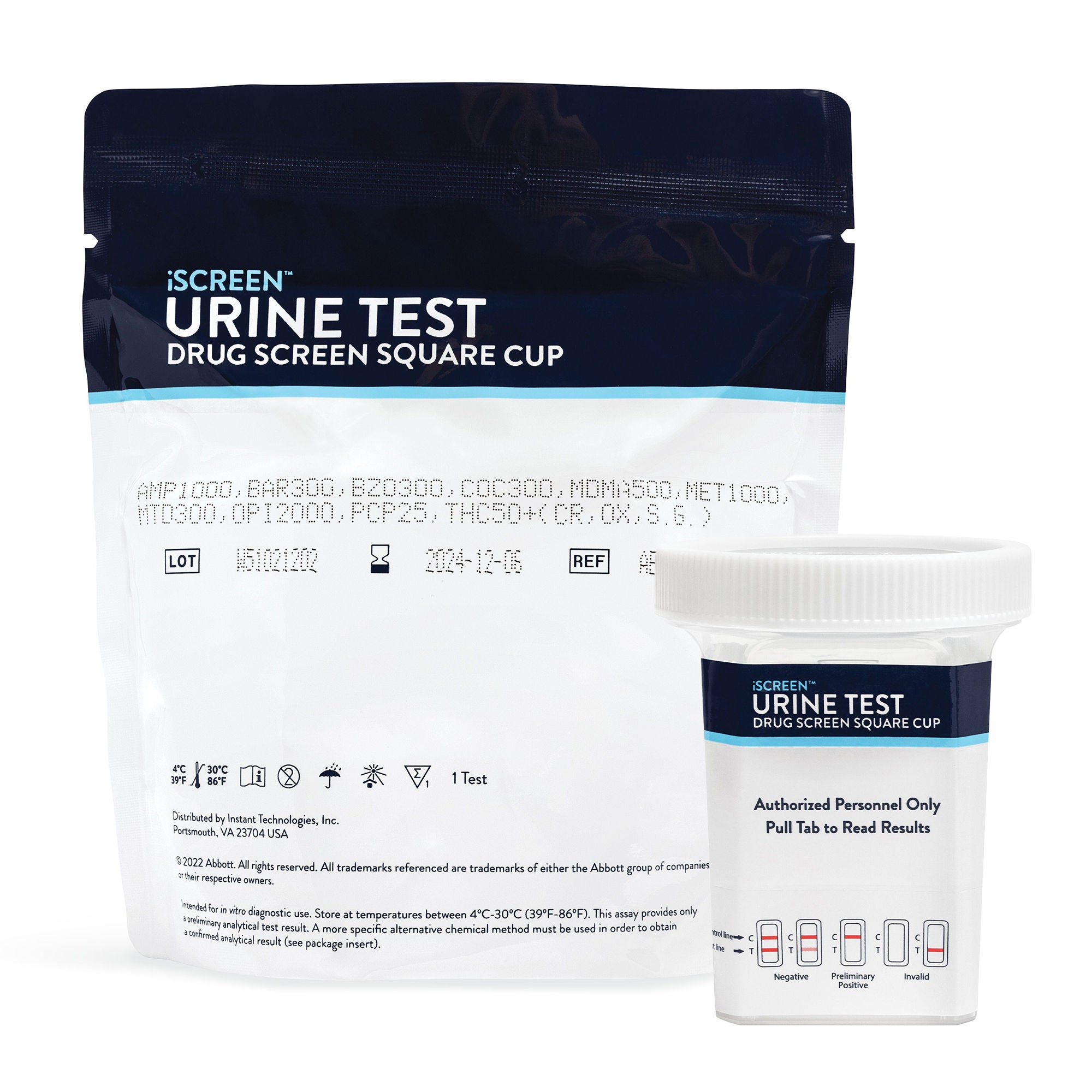 Abbott Rapid Dx North America LLC - ABTDOAW14701A Drugs of Abuse Test Kit iScreen® AMP, COC, mAMP/MET, OPI2000 25 Tests CLIA Waived