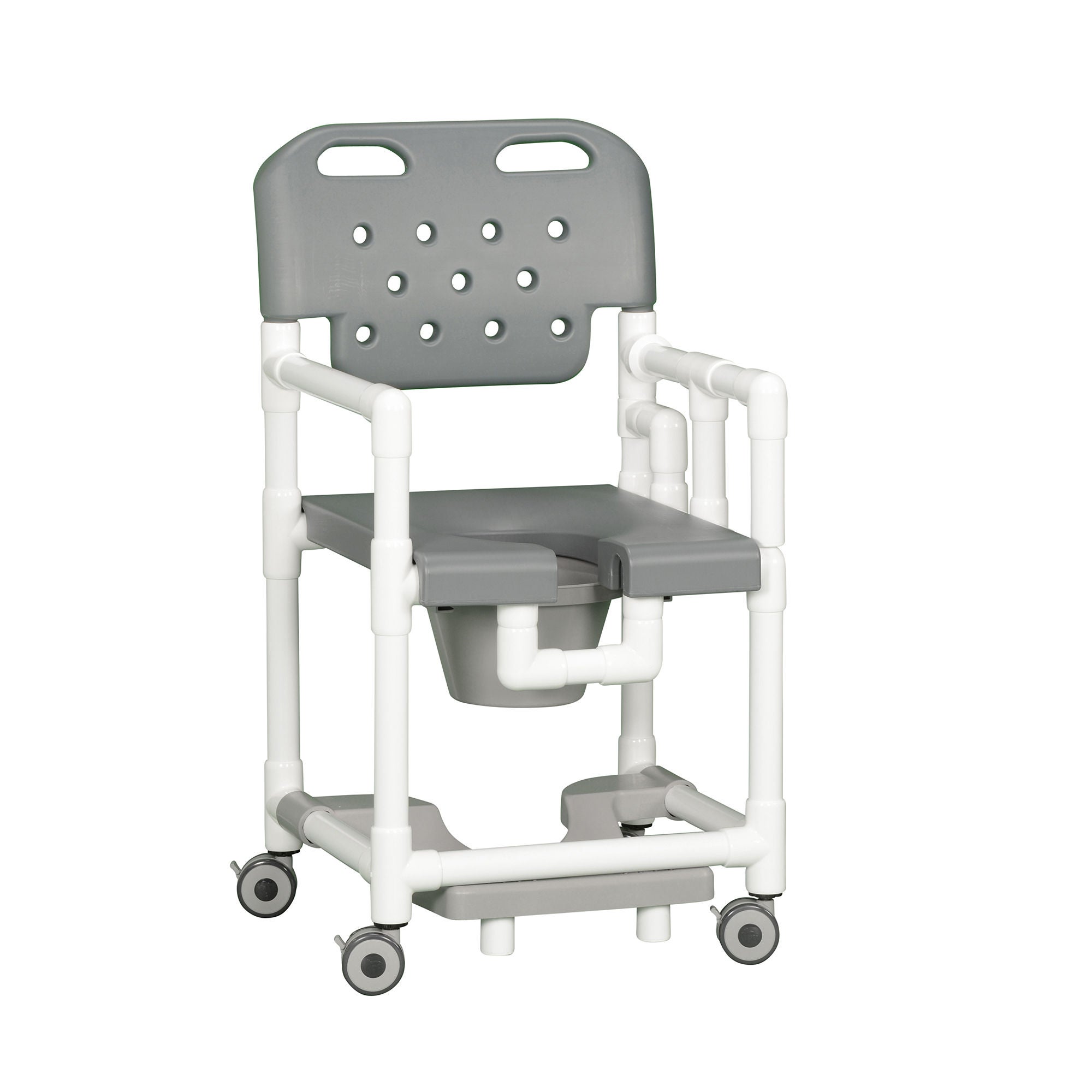 IPU - ELT820PFRLDAG Shower Chair Elite Drop Arm - Left PVC Frame With Backrest 21 Inch Seat Width 325 lbs. Weight Capacity