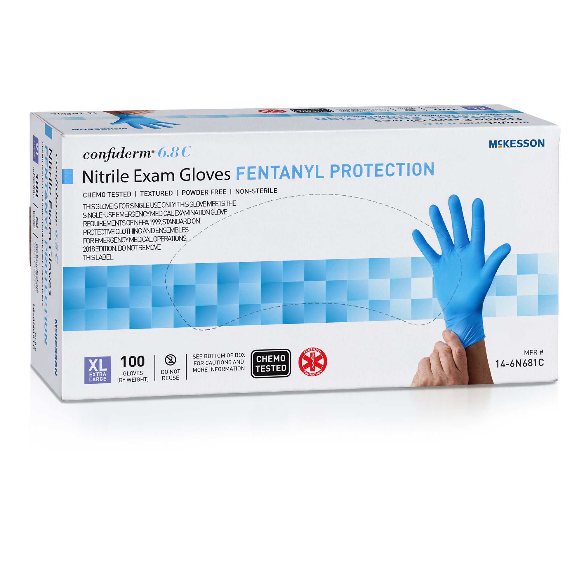 McKesson Brand - 14-6N681C McKesson Confiderm® 6.8C Nitrile Exam Glove