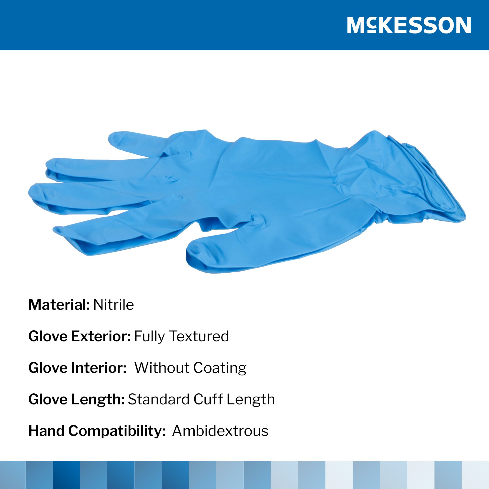 McKesson Brand 14-6N681C - McKesson Confiderm® 6.8C Nitrile Exam Glove, X-Large, Blue - 100/Box, 1000/Case