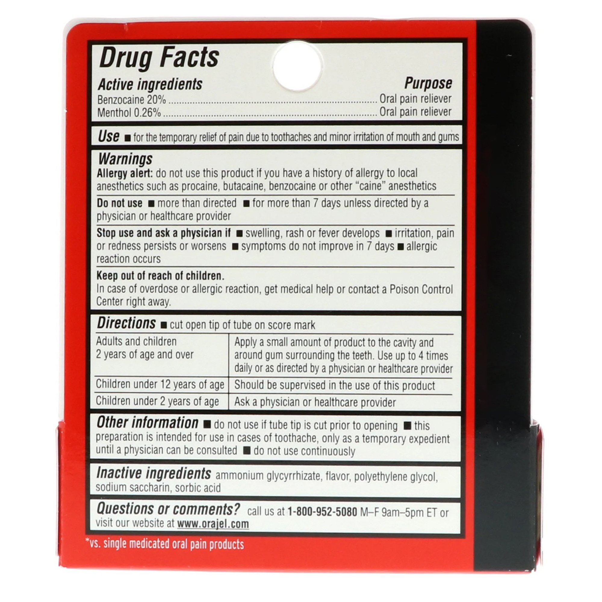 Church and Dwight 31031043028 - Orajel™ 2X Toothache & Gum Medicated Gel - 1/Each