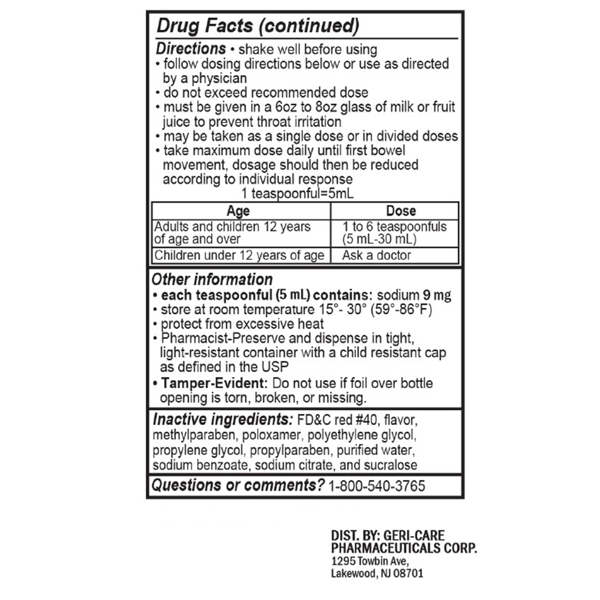 Geri-Care Q402-16-GCP - Geri-Care® Docusate Sodium Stool Softener - 1/Bottle, 12/Case