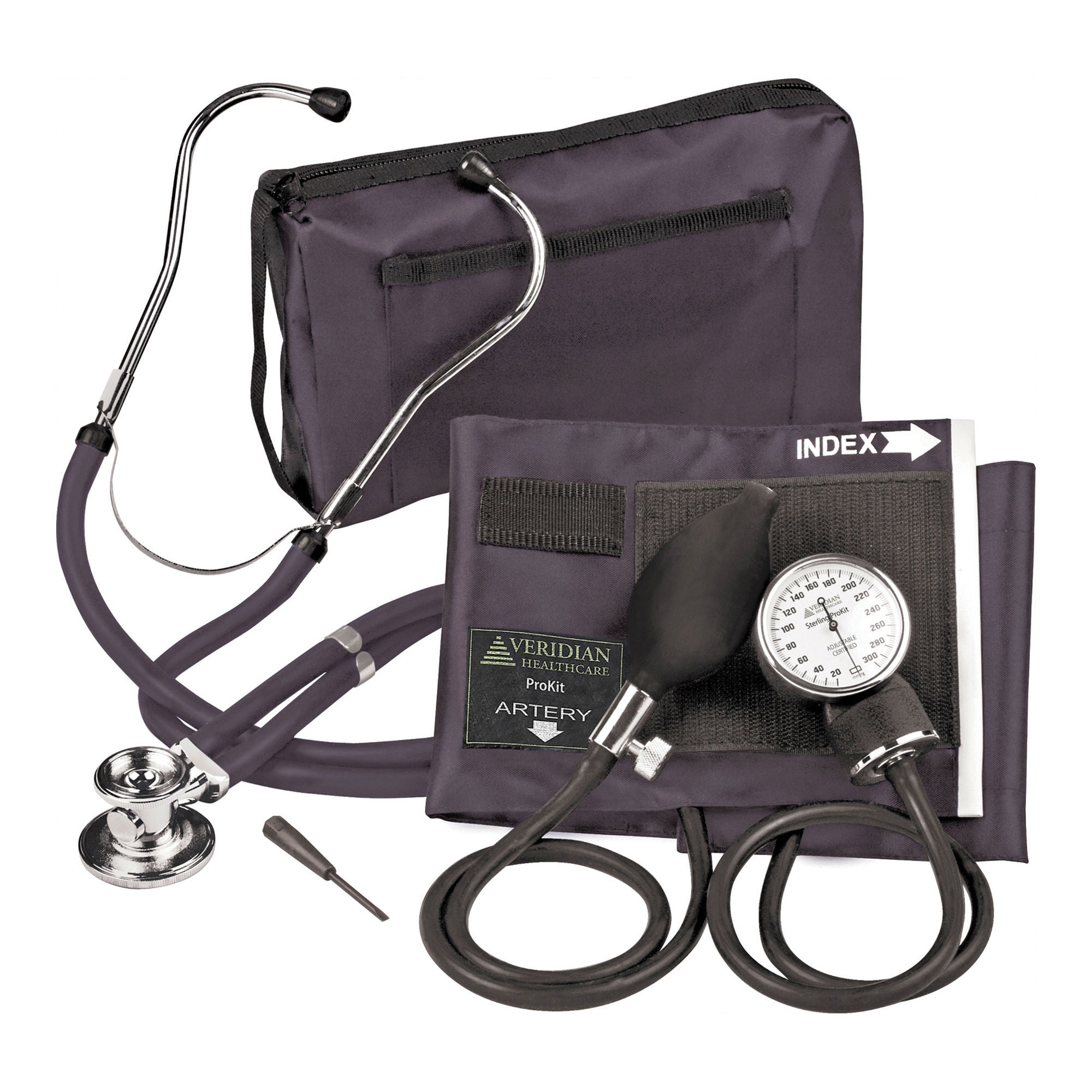 Veridian Healthcare LLC - 02-12601 Sterling Series ProKit™ Aneroid Sphygmomanometer with Stethoscope