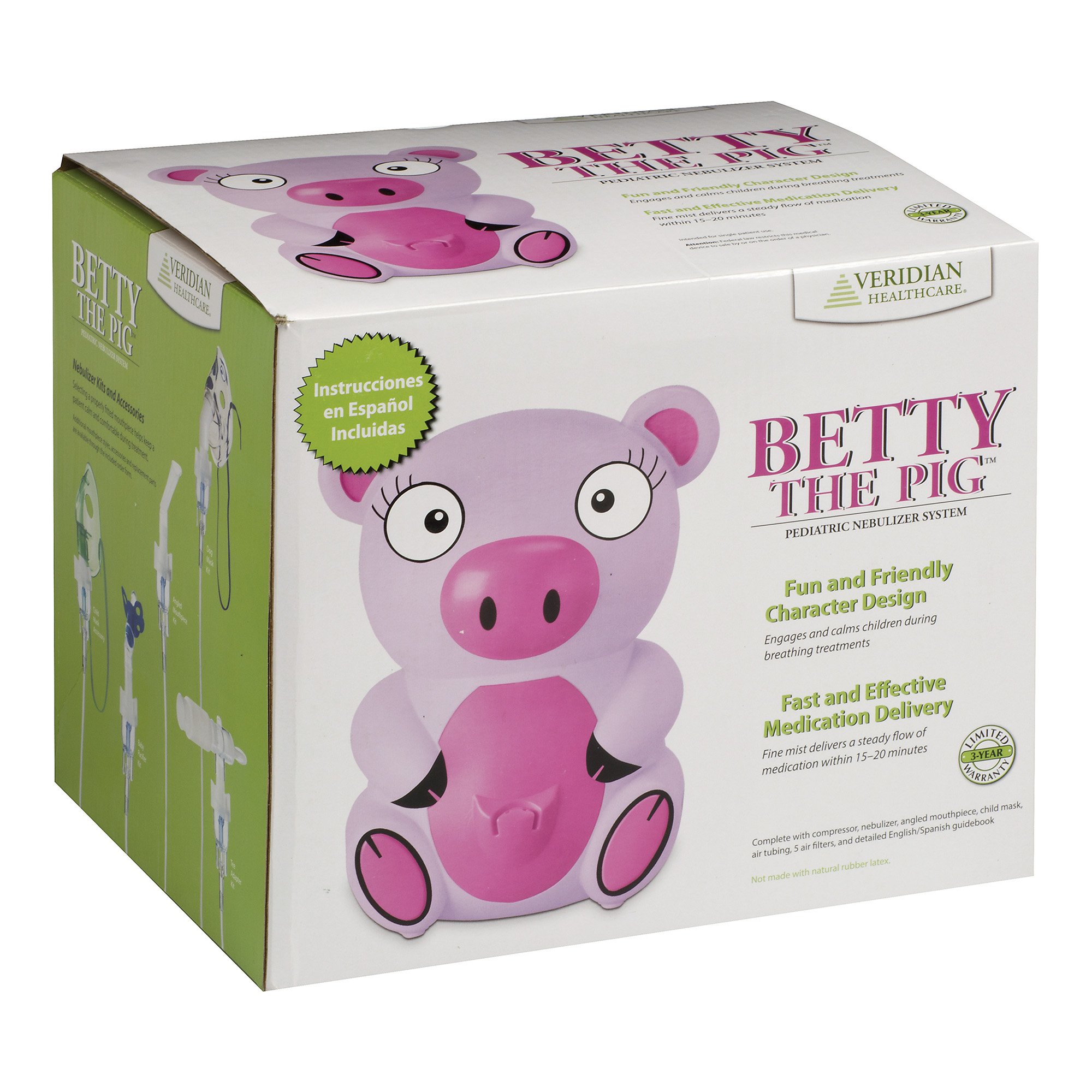 Veridian Healthcare LLC 11-516 - Veridian Pediatric Compressor Nebulizer System, Betty the Pig - 1/Each, 6/Case