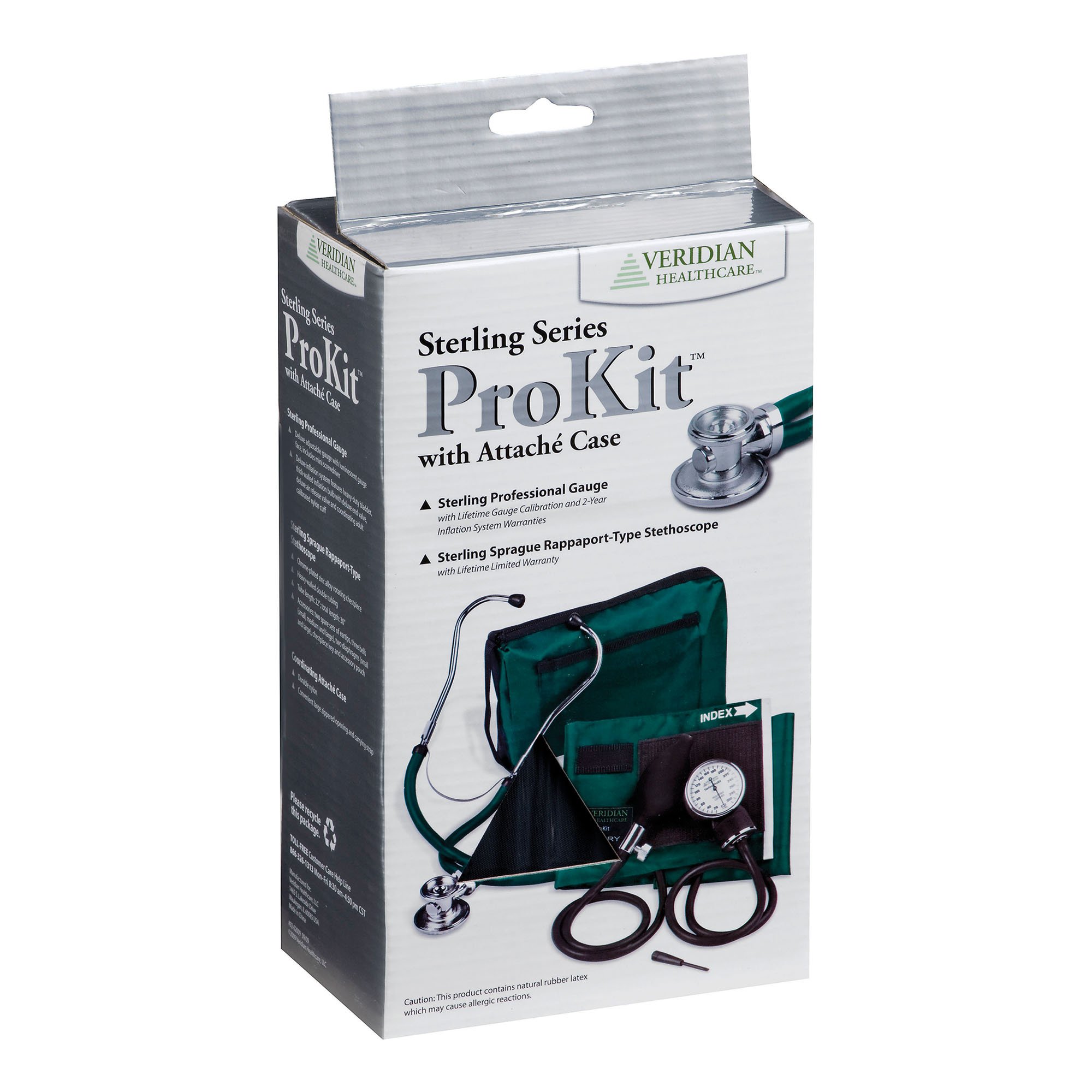 Veridian Healthcare LLC 02-12604 - Sterling Series ProKit™ Aneroid Sphygmomanometer with Stethoscope, Burgundy - 1/Each, 20/Case