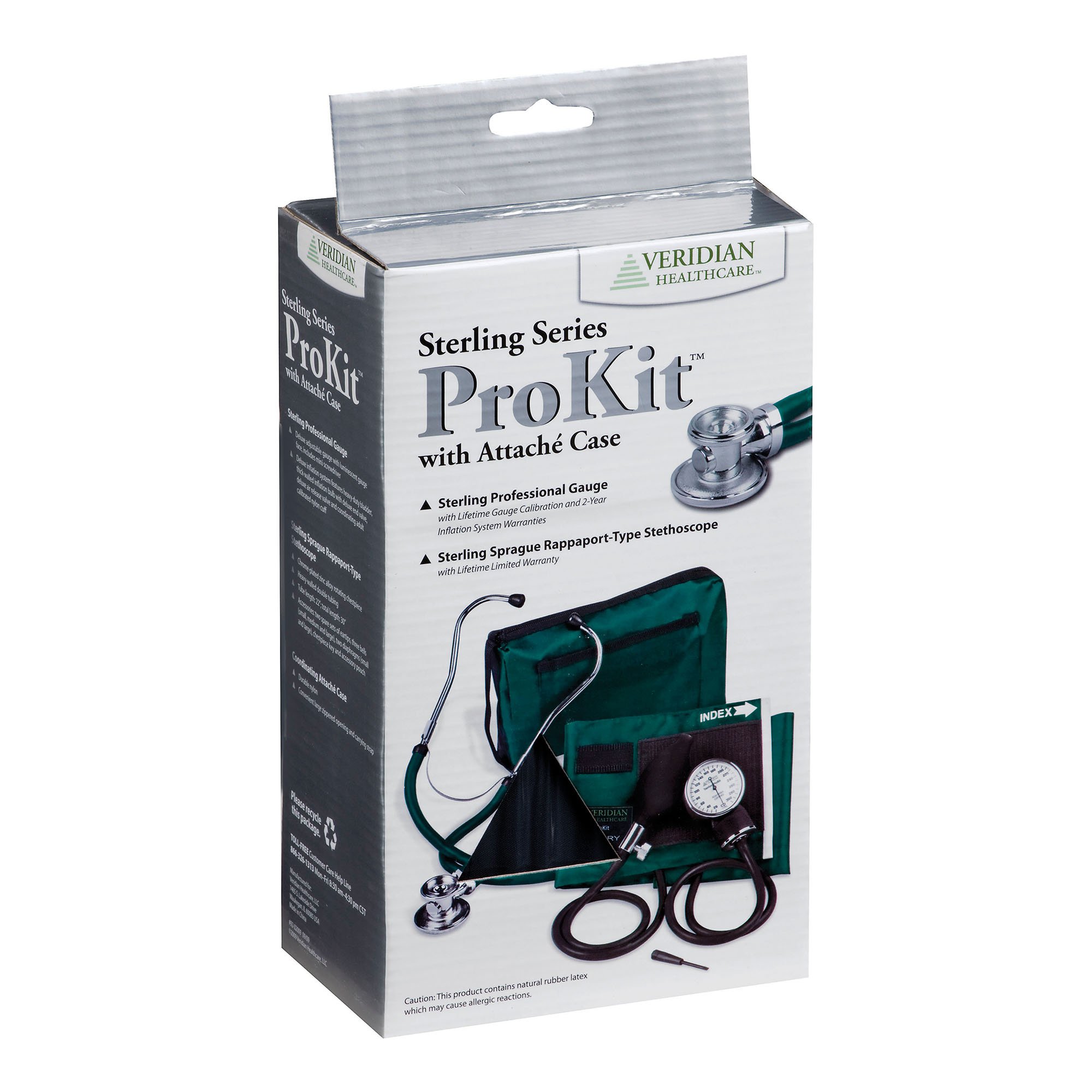 Veridian Healthcare LLC 02-12613 - Sterling Series ProKit™ Aneroid Sphygmomanometer with Stethoscope, Teal - 1/Each, 20/Case