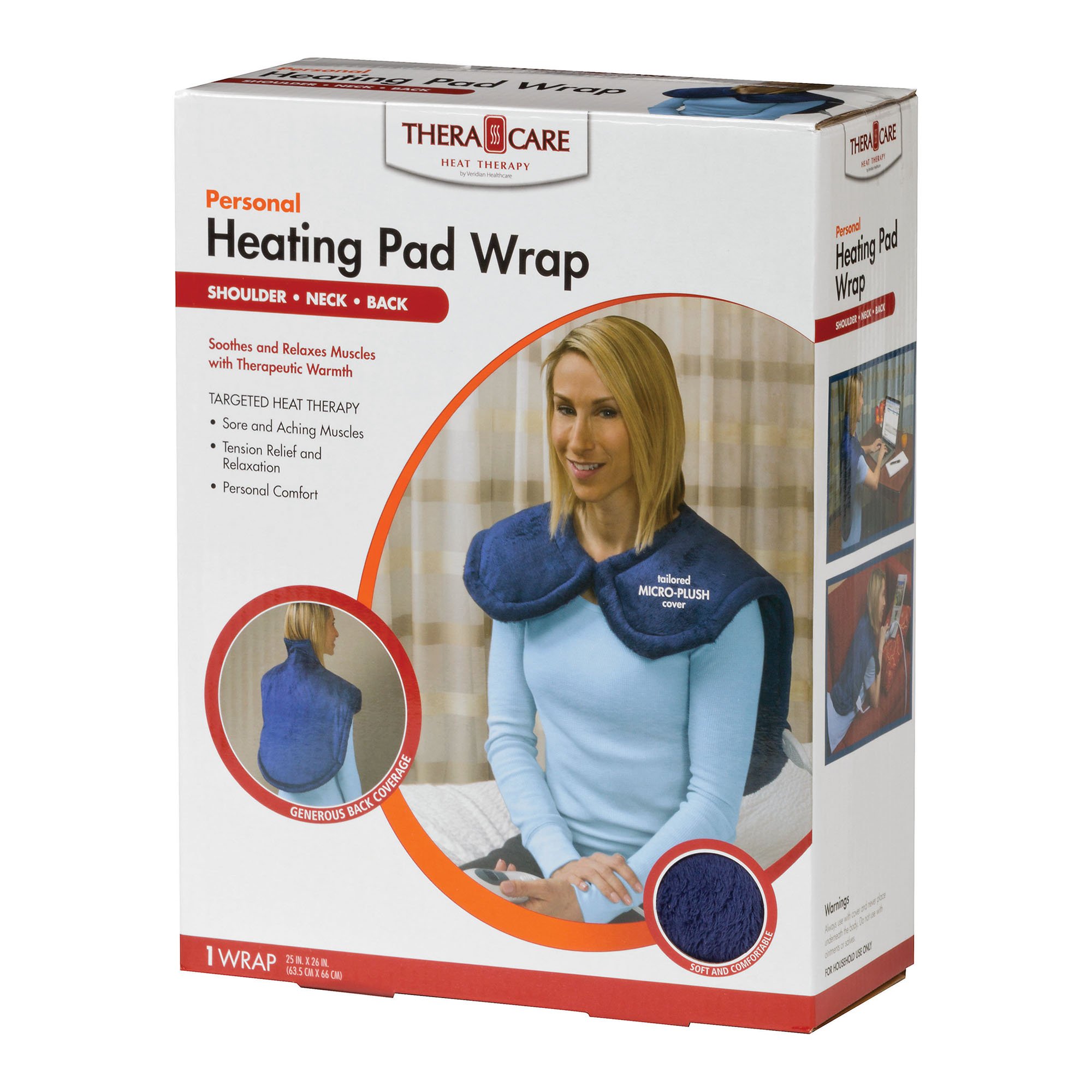 Veridian Healthcare LLC 24-610 - Thera Care Heat Therapy Personal Heating Pad Wrap, 25 x 26 Inch - 1/Each, 6/Case