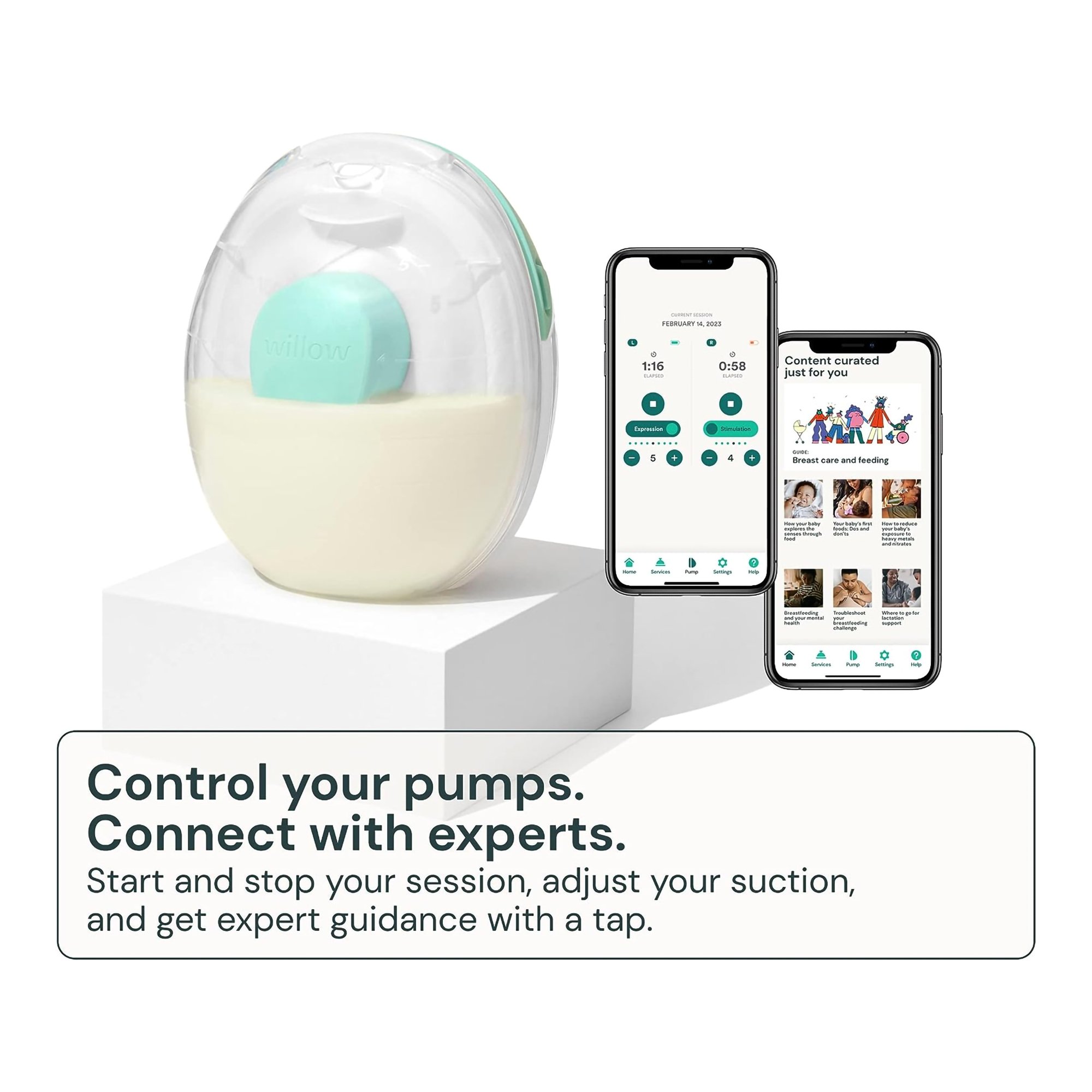 Willow Innovations Inc PDL60 - Willow Go™ Wearable Double Electric Breast Pump Kit - 1/Case