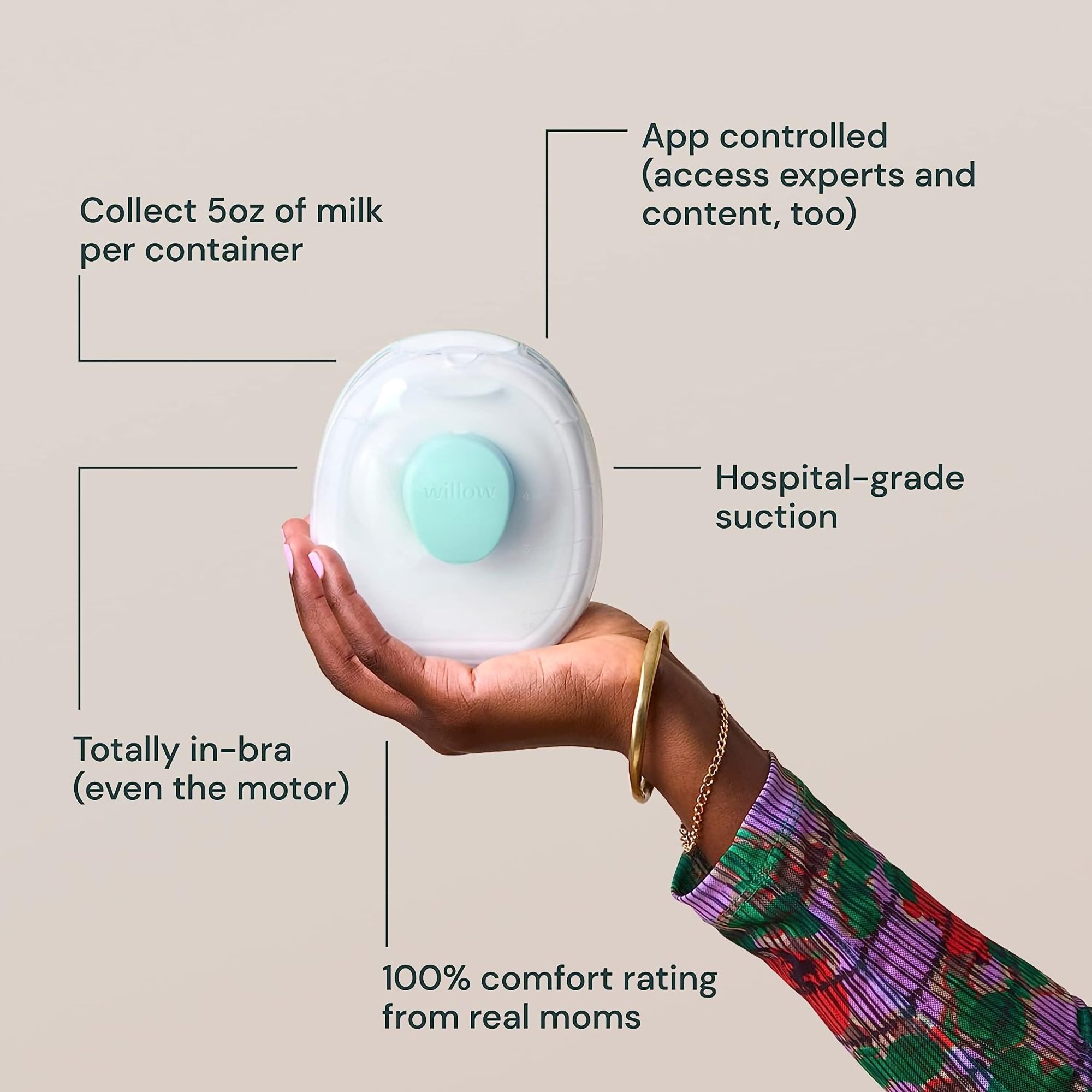 Willow Innovations Inc PDL60 - Willow Go™ Wearable Double Electric Breast Pump Kit - 1/Case