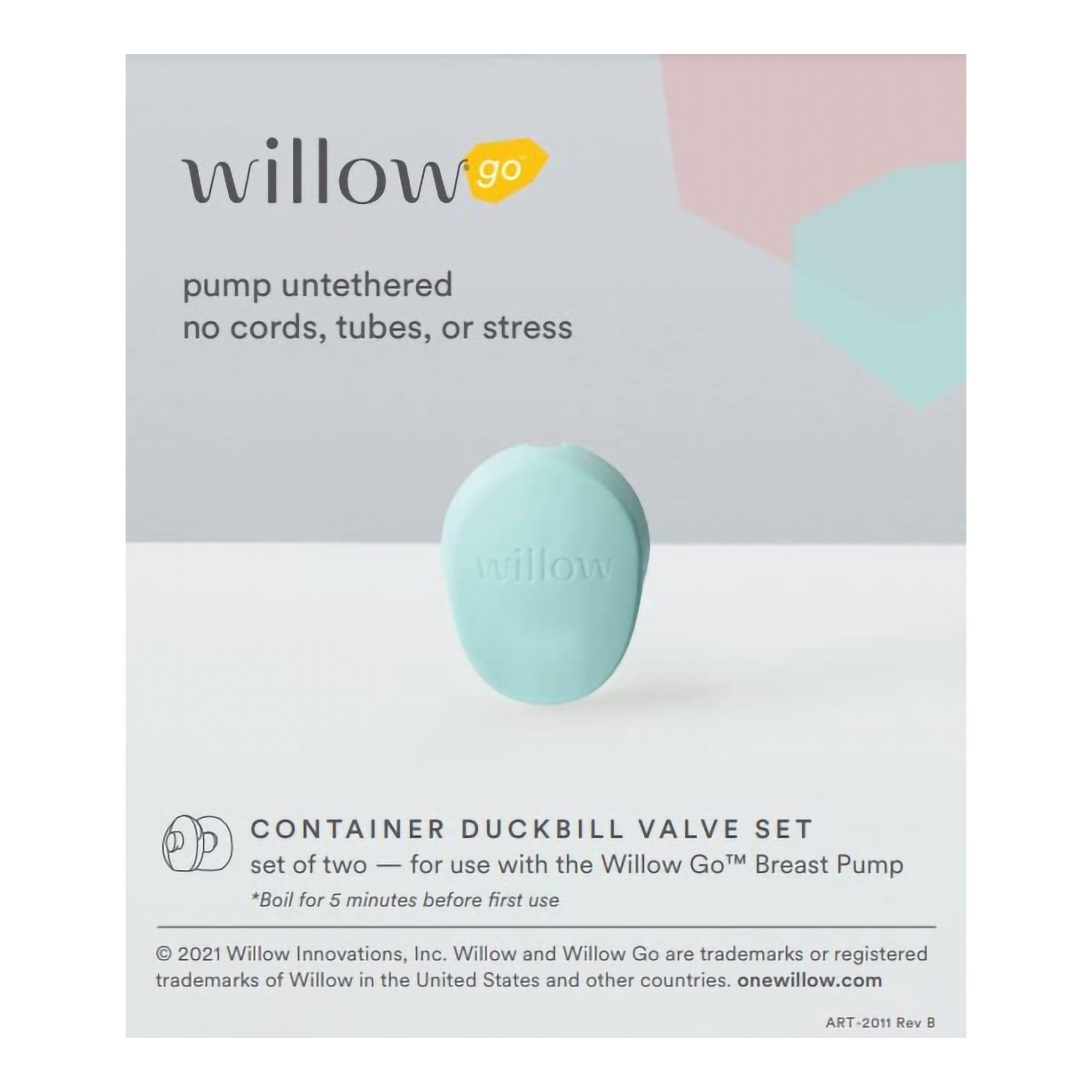 Willow Innovations Inc LCD271 - Willow Go™ Silicone Duckbill Valve Set for Willow Go Breast Pump - 2/Pack, 56/Case