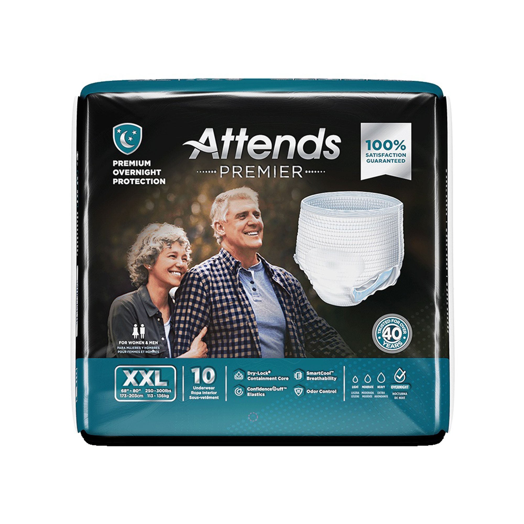 Attends Healthcare Products - ALI-UW50 Absorbent Underwear Attends® Premier Pull On with Tear Away Seams Adult 2X-Large Unisex Disposable Heavy Absorbency