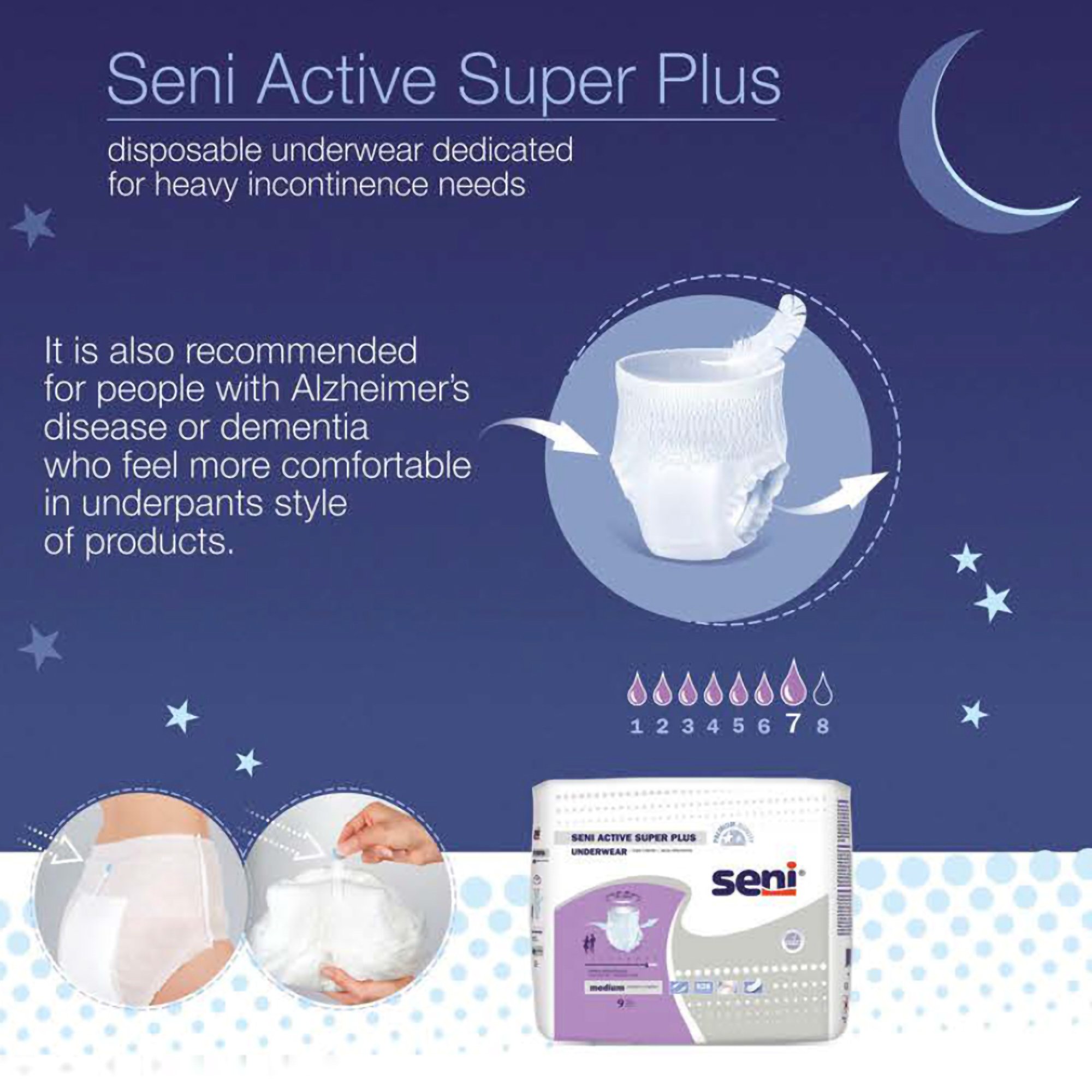 TZMO USA Inc S-2X12-AP1 - Seni® Active Super Plus Overnight Heavy Absorbent Underwear, 2X-Large - 12/Pack, 48/Case