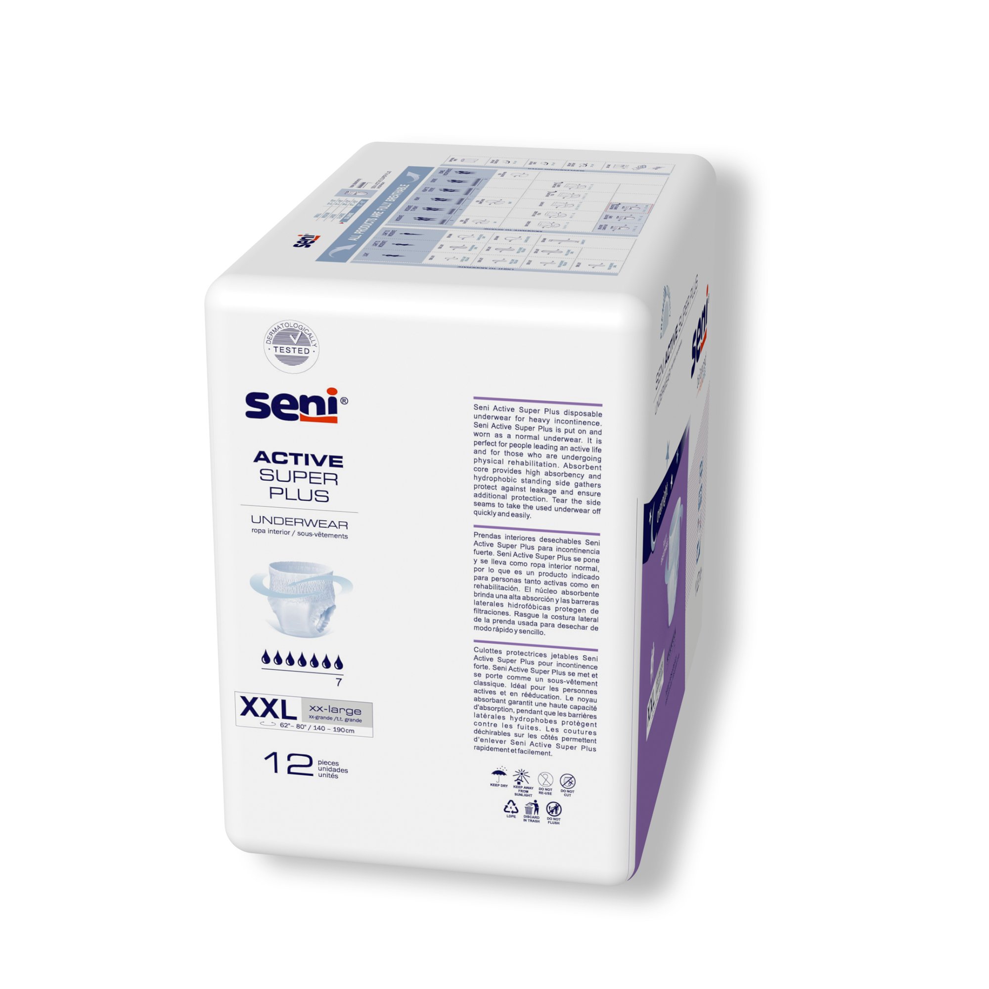 TZMO USA Inc S-2X12-AP1 - Seni® Active Super Plus Overnight Heavy Absorbent Underwear, 2X-Large - 12/Pack, 48/Case