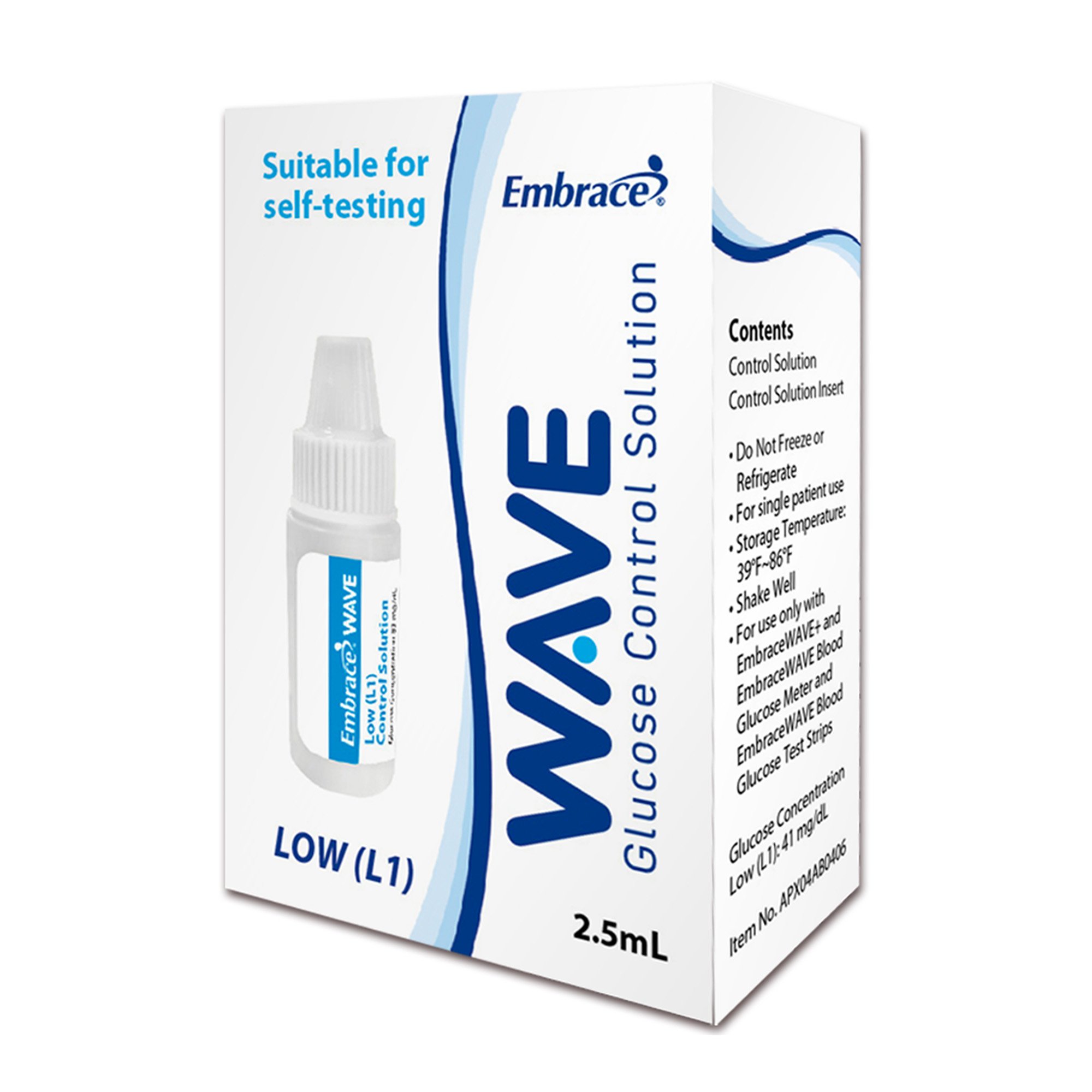 Omnis Health APX04AB0406 - Embrace® TALK Level 1 Control Solution - 1/Each