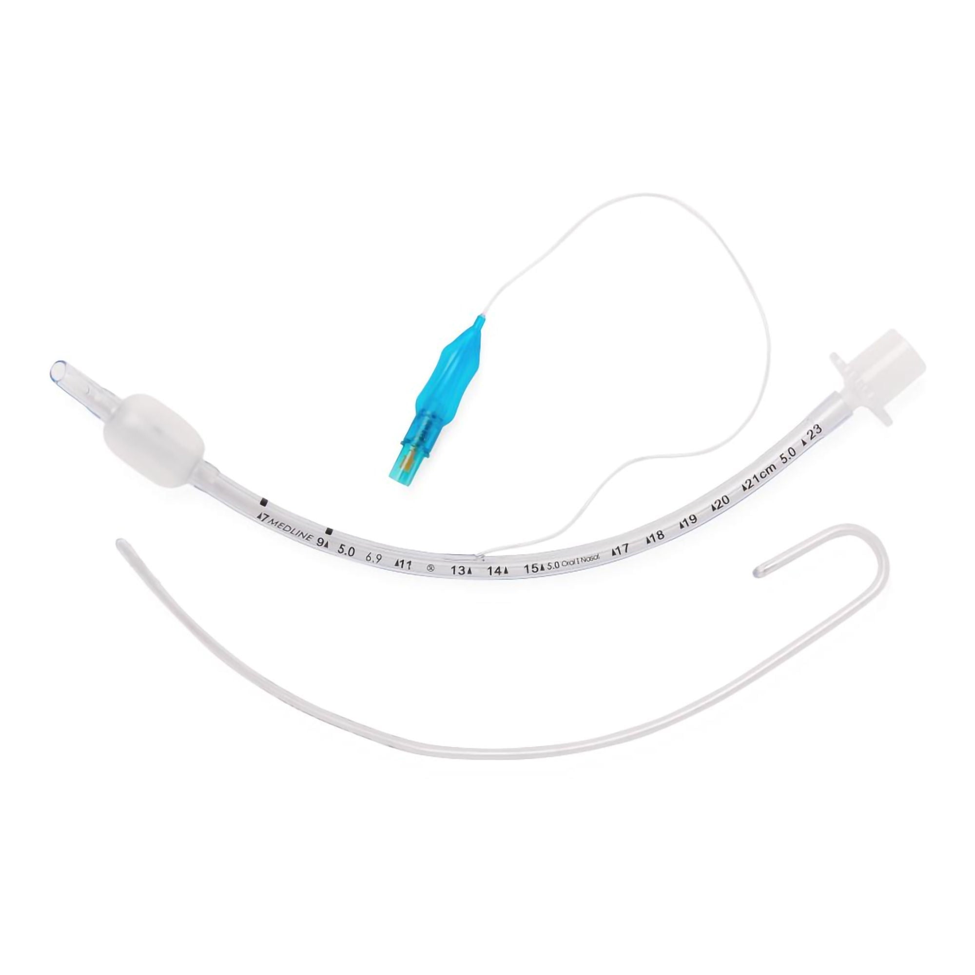 Medline - DYNJAETC50S Cuffed Endotracheal Tube Curved 5.0 mm ID Pediatric Murphy Eye