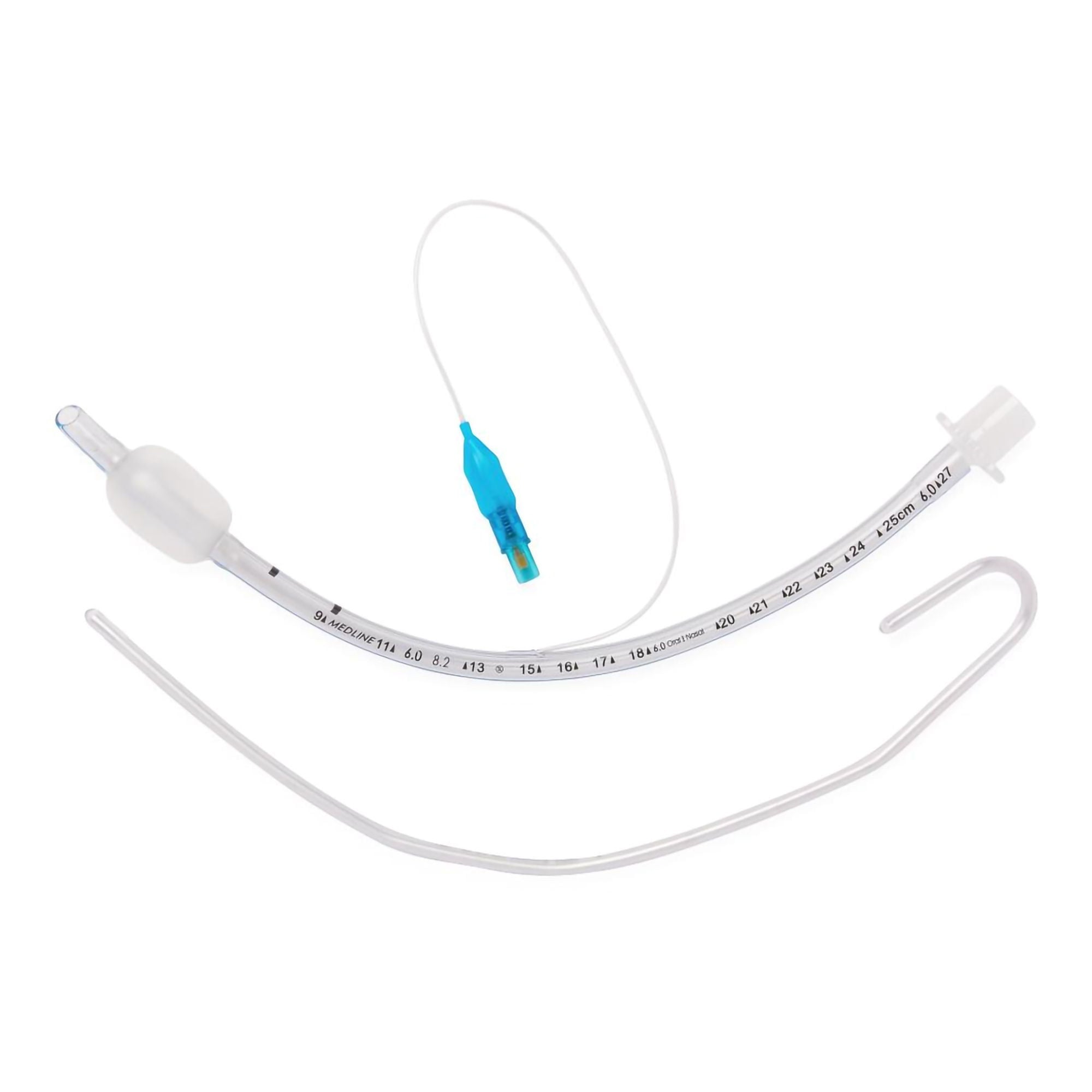 Medline - DYNJAETC60S Cuffed Endotracheal Tube Curved 6.0 mm ID Adult Murphy Eye