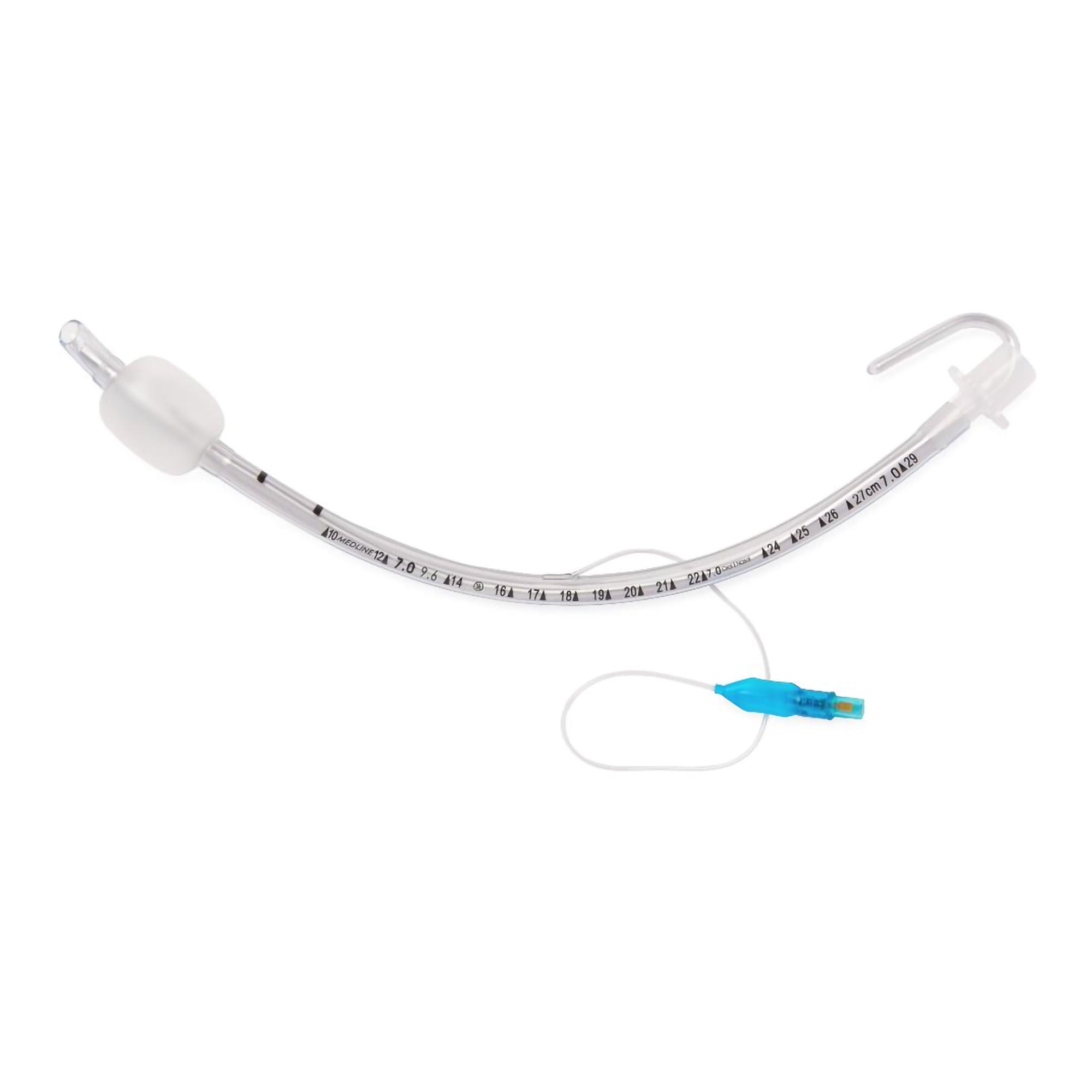 Medline - DYNJAETC70S Cuffed Endotracheal Tube Curved 7.0 mm ID Adult Murphy Eye