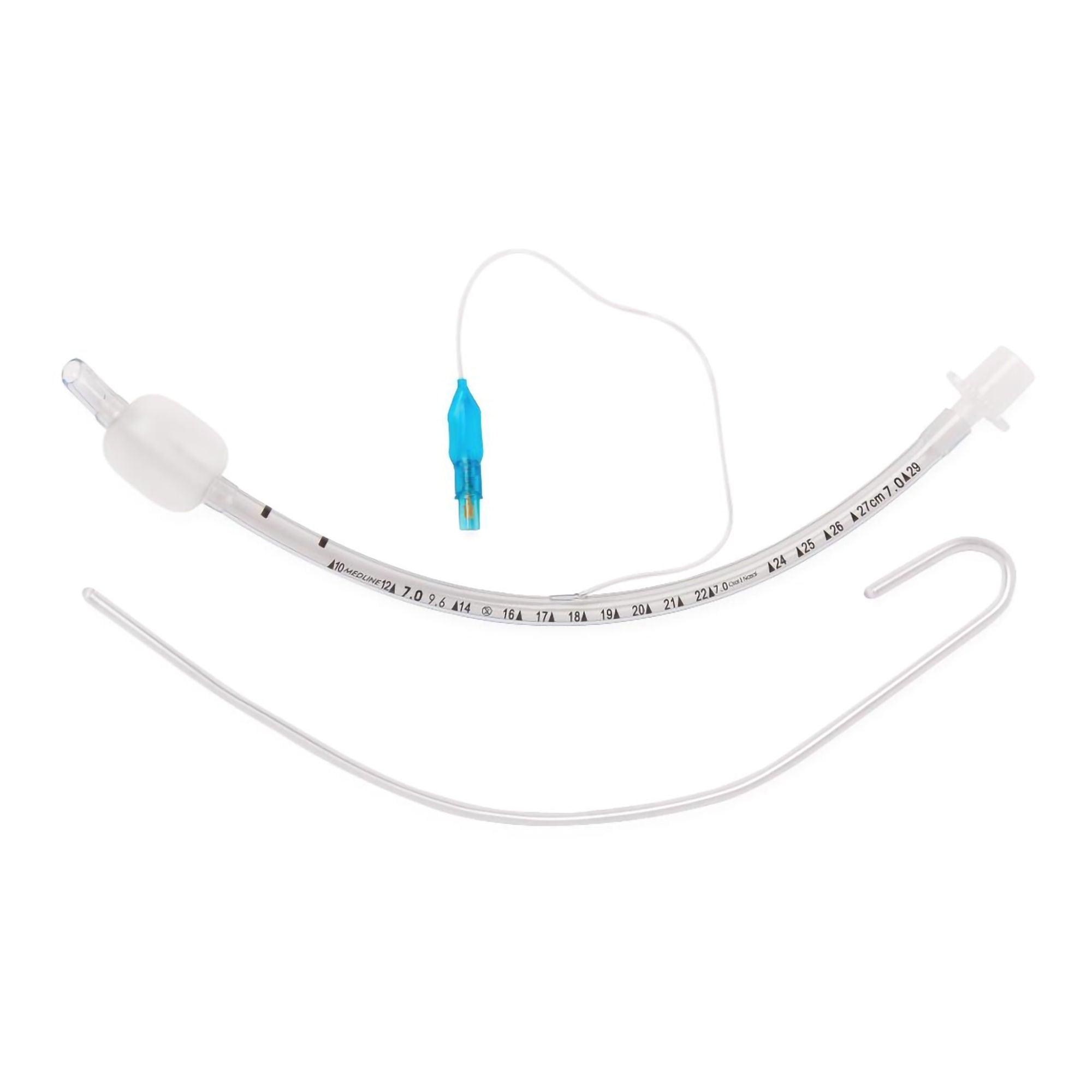 Medline - DYNJAETC70S Cuffed Endotracheal Tube Curved 7.0 mm ID Adult Murphy Eye