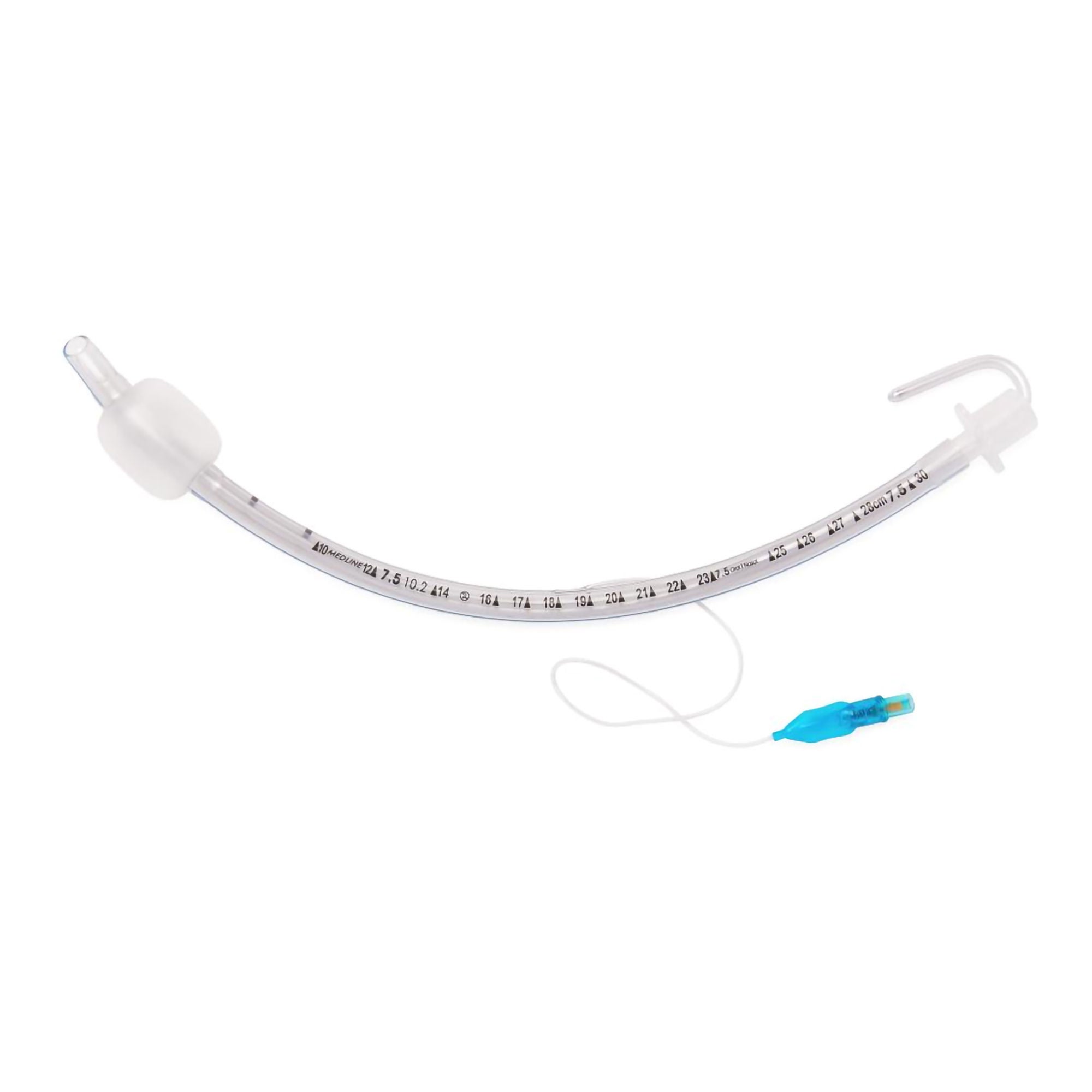 Medline - DYNJAETC75S Cuffed Endotracheal Tube Curved 7.5 mm ID Adult Murphy Eye