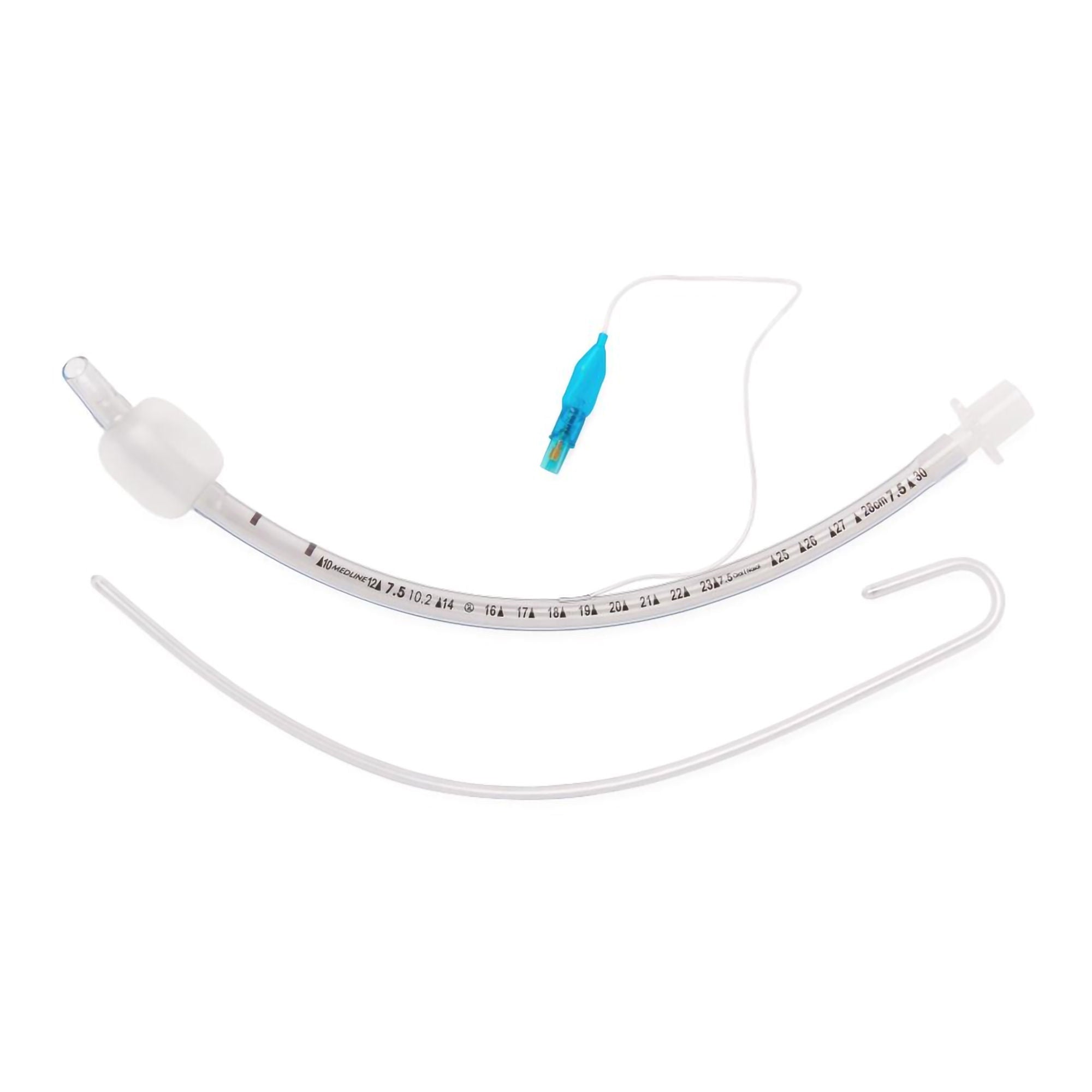 Medline - DYNJAETC75S Cuffed Endotracheal Tube Curved 7.5 mm ID Adult Murphy Eye