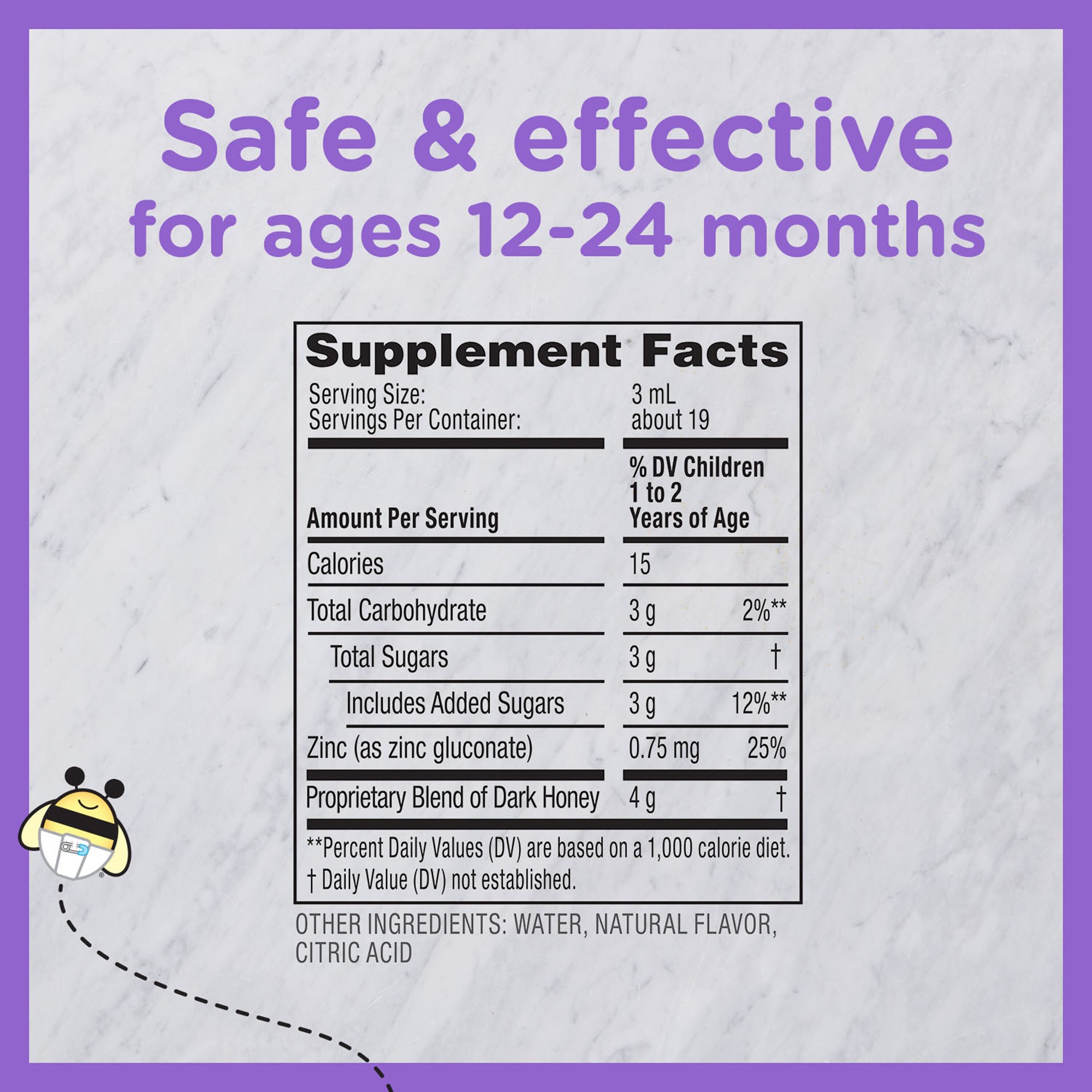 J & J Sales 89723370902 - Zarbee's Baby Cough Syrup + Immune Natural Cherry - 1/Each